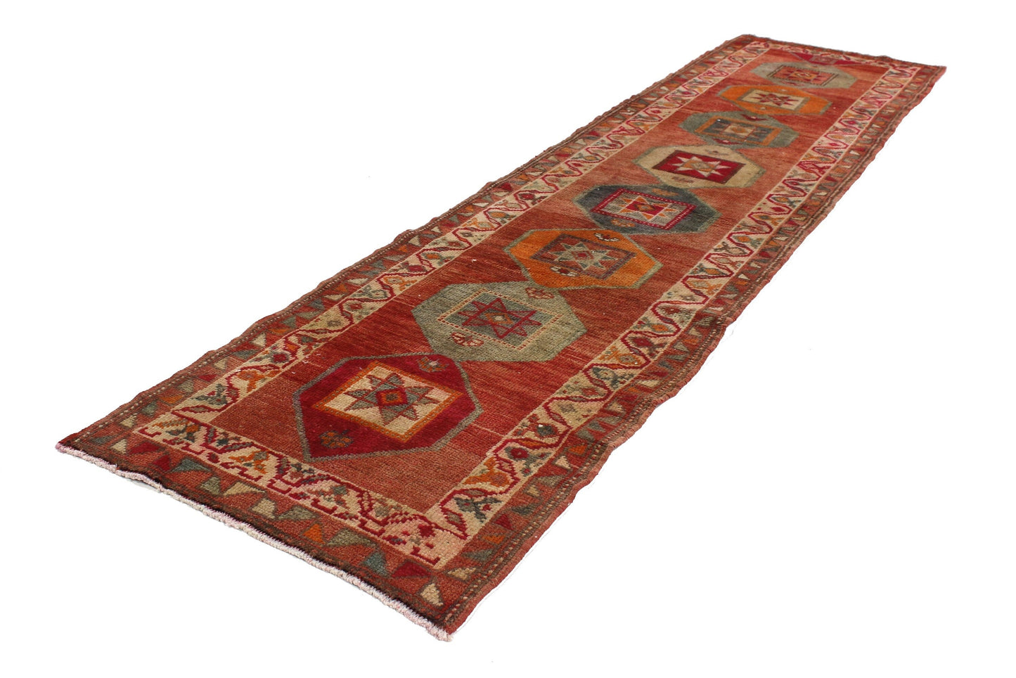 3x12 Boho Rug Runner, Long Runner Rug, Oushak runner, Vintage runner, Handmade Runner rug, Kitchen Rug, Hallway Runner - 5724