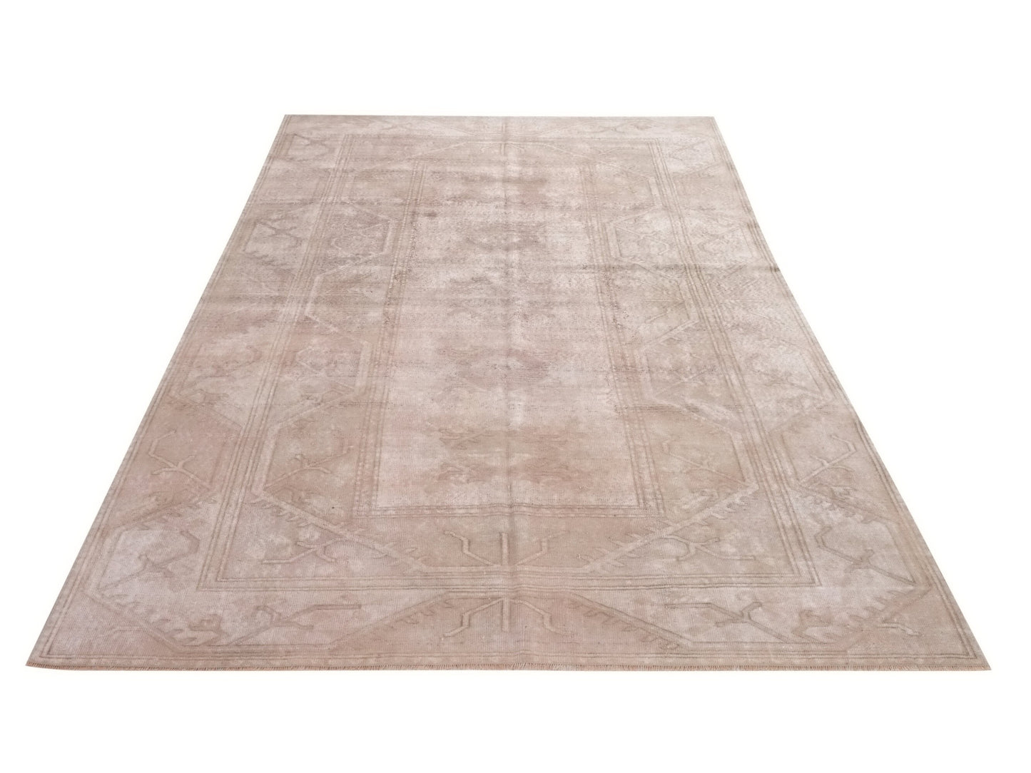 7x10 Beige Faded Oushak Rug, Handmade Turkish Rug, One of a kind Vintage Rug, Carpet rug, Area Rug, Unique rug, Neutral Rug, Fine rug, 9979
