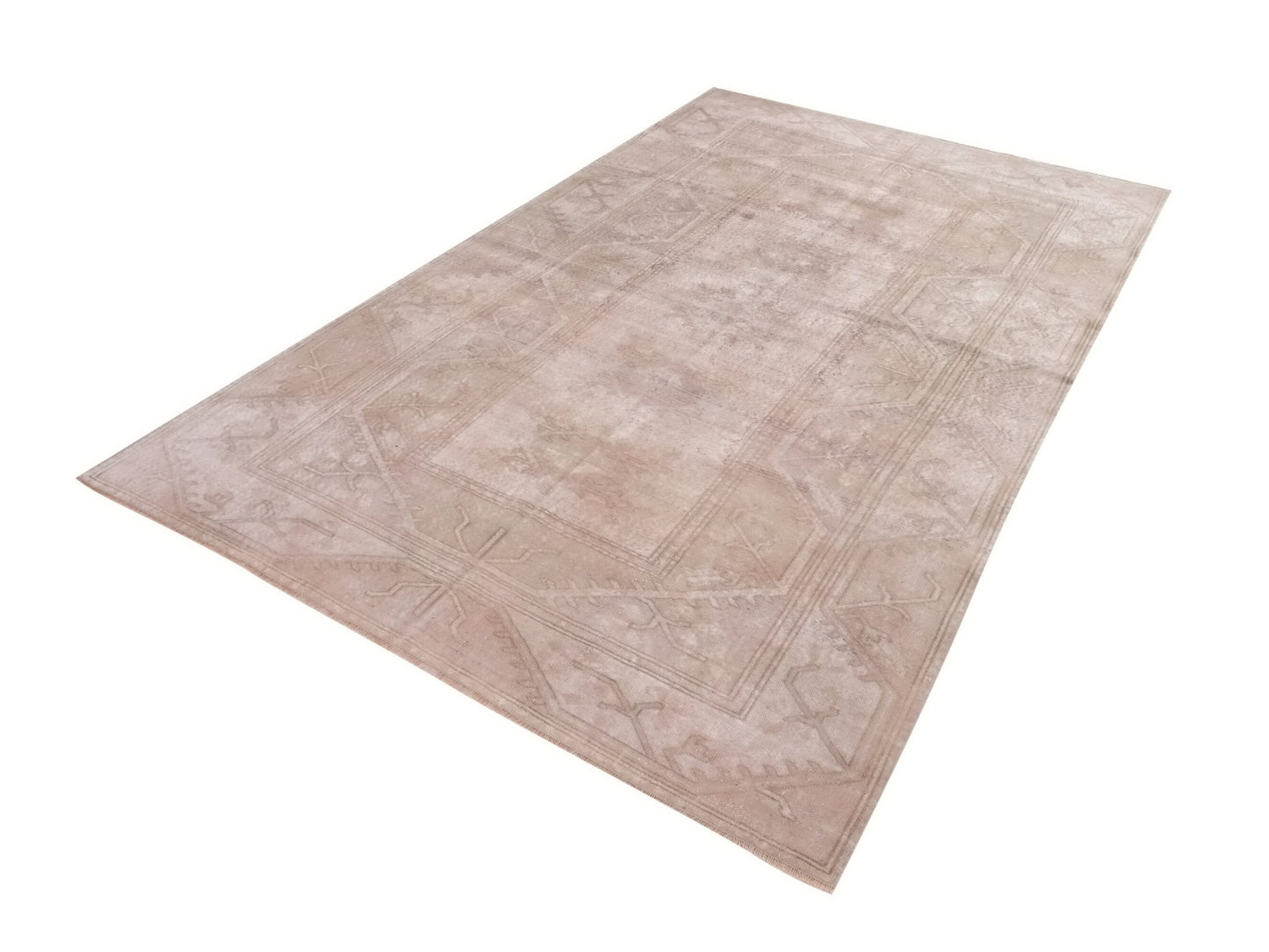 7x10 Beige Faded Oushak Rug, Handmade Turkish Rug, One of a kind Vintage Rug, Carpet rug, Area Rug, Unique rug, Neutral Rug, Fine rug, 9979