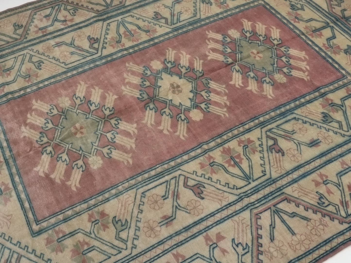 6x9 Oushak rug Boho,Neutral Turkish rug 7x9 ,Vintage rug, Eclectic rug, Carpet rug,Turkish carpet,Faded rug, Oushak carpet, Bedroom rug,8977