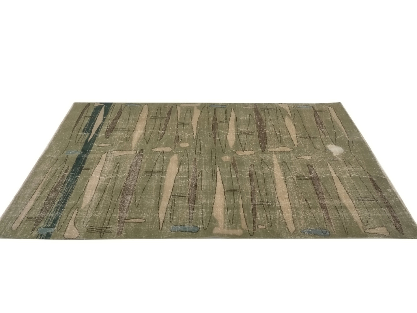 Turkish rug 5x8, Art deco Carpet rug, Oushak rug 5x8, Unique rug, Rare find Vintage rug, Turkey rug, Wool rug, One of a kind rug, 8957