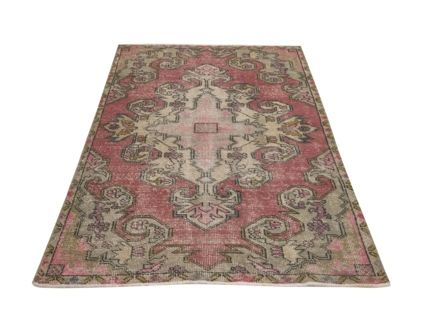 Turkish Rug 4x7, Boho Vintage rug, Oushak Rug 4x7, Area rug, Eclectic rug, Ethnic rug, Wool rug, One of a kind rug, Handmade rug, 8930
