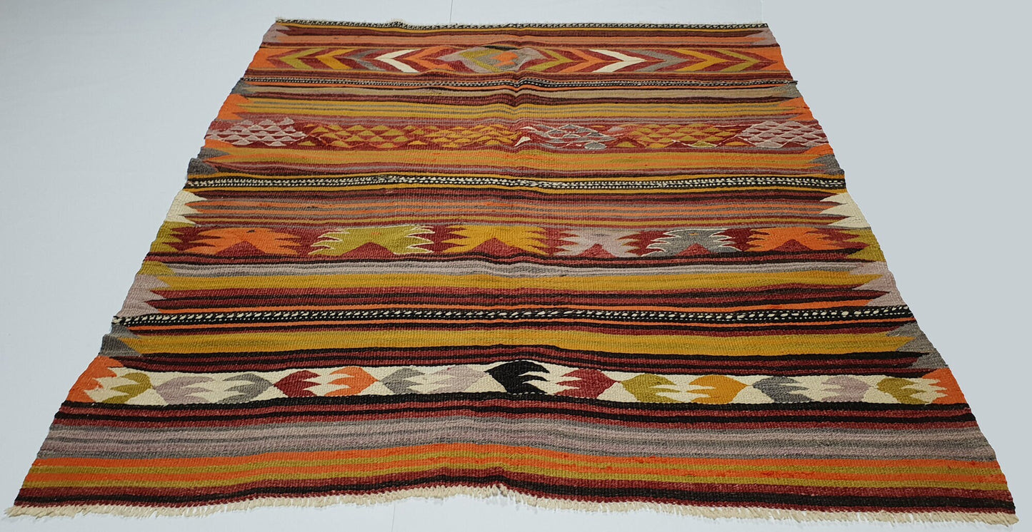 Vintage Kilim Rug, Kilim Rug 5x7, Turkish Kilim, Handmade Unique Kilim Rug, Area Floor Kilim Rug, Bohemian Rug, Living Room Rug, 2847