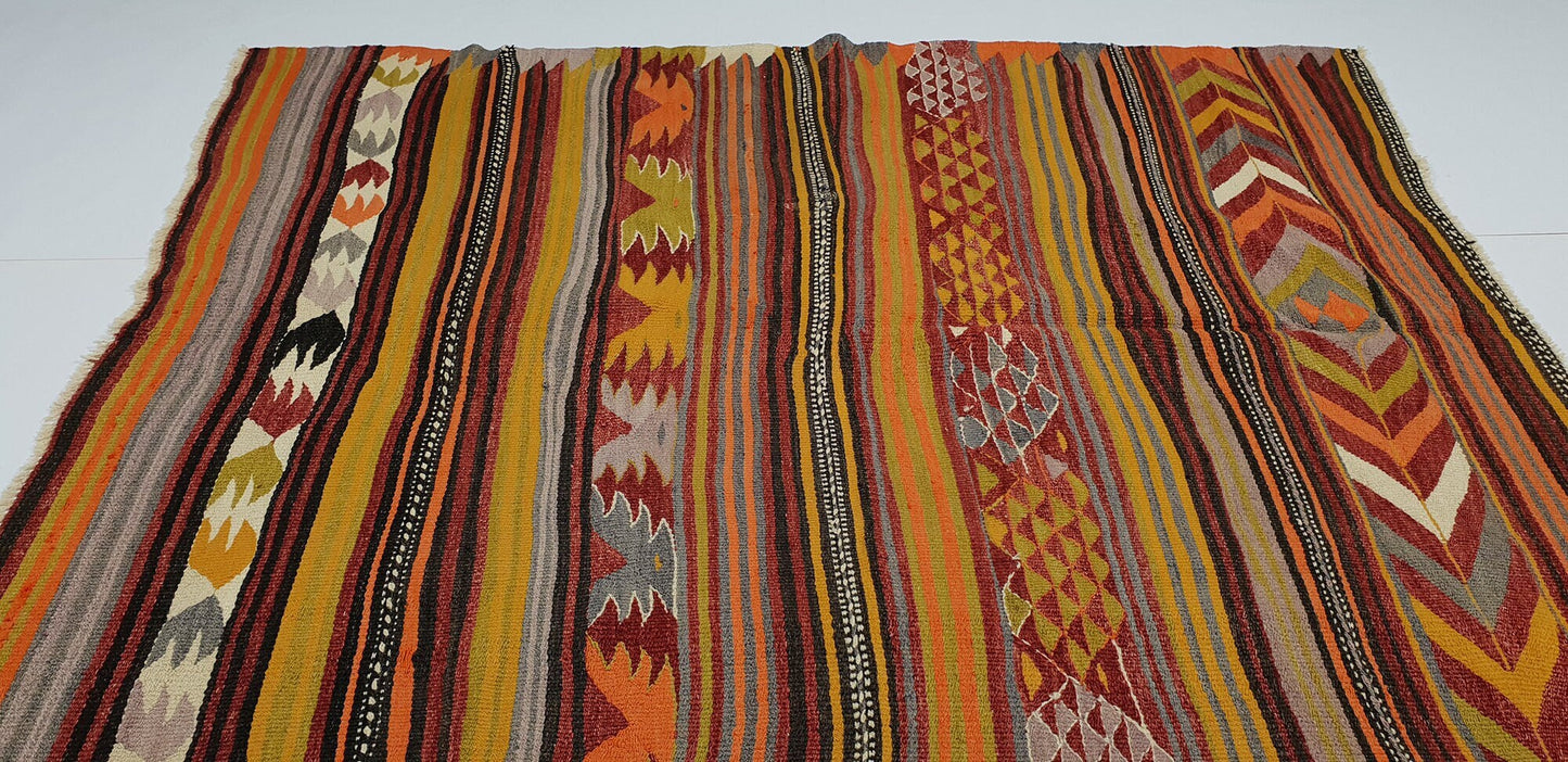 Vintage Kilim Rug, Kilim Rug 5x7, Turkish Kilim, Handmade Unique Kilim Rug, Area Floor Kilim Rug, Bohemian Rug, Living Room Rug, 2847