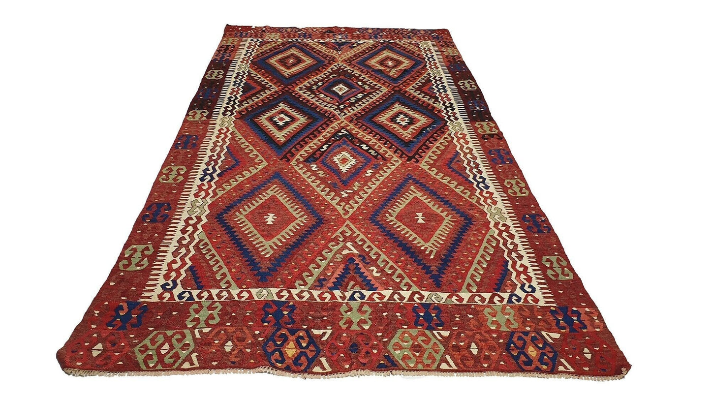 Kilim Rug 5x8, Turkish Kilim Rug, Vintage Muted Kilim Rug, Handmade Bohemian Kilim Rug, Area Antique Kilim Rug, Wool Rug, Bedroom Rug, 2378