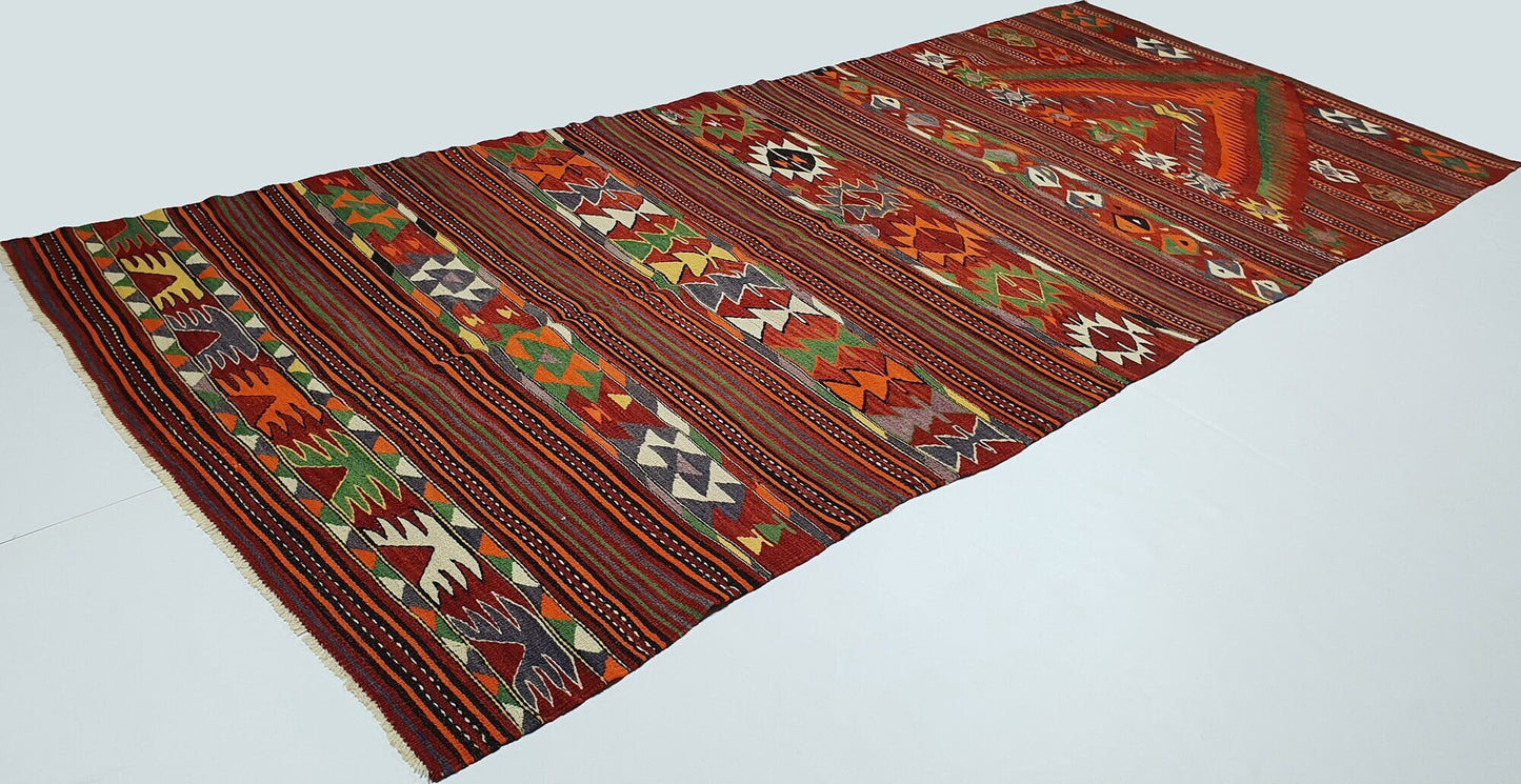 Turkish Kilim Rug, 5x12, Vintage Handmade Unique Kilim Rug, Bedroom Rug, Kilim Rug, Area Kilim Rug, Anatolia Rug, Rug Kilim, Wool Rug, 2845