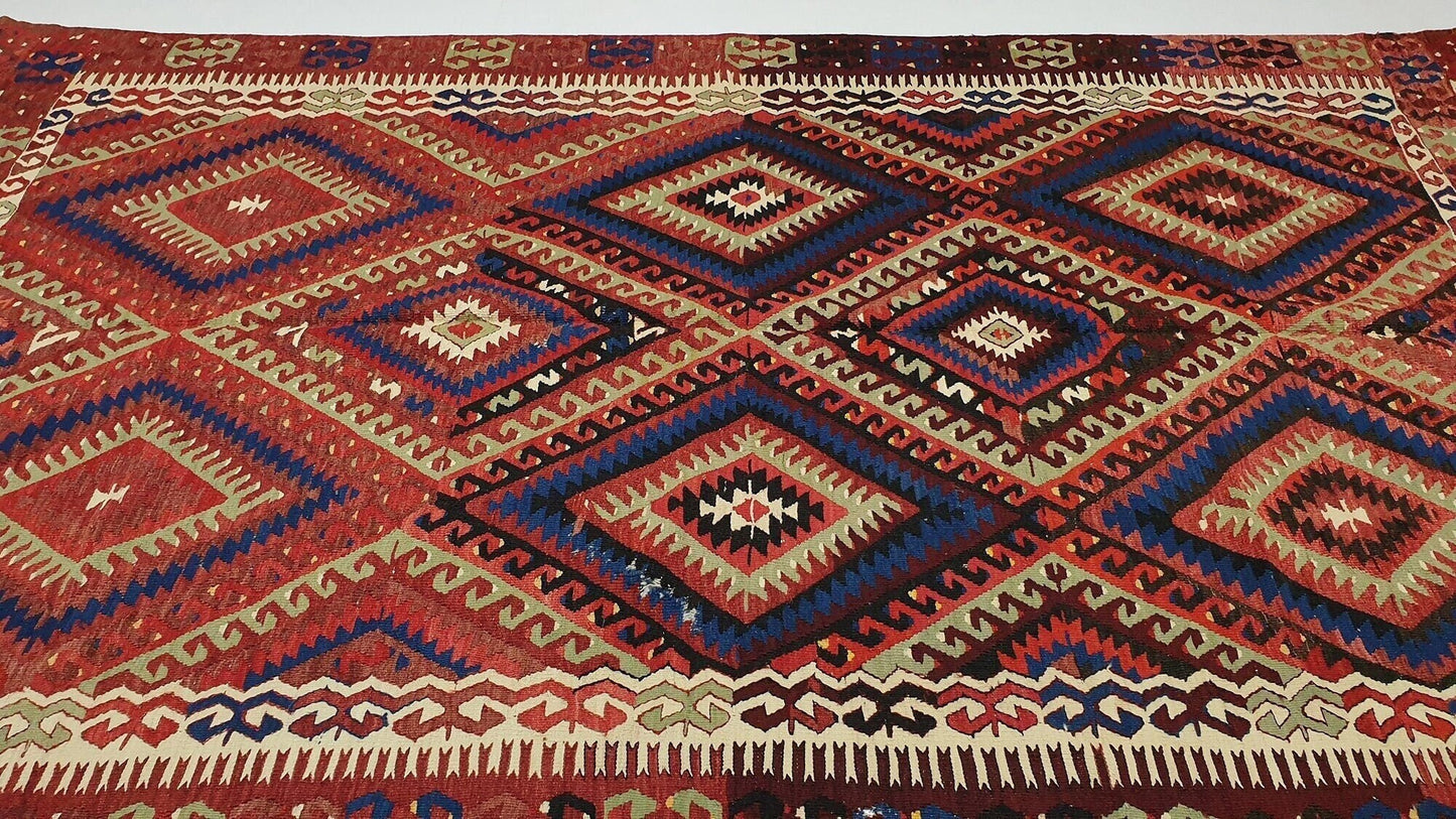 Kilim Rug 5x8, Turkish Kilim Rug, Vintage Muted Kilim Rug, Handmade Bohemian Kilim Rug, Area Antique Kilim Rug, Wool Rug, Bedroom Rug, 2378
