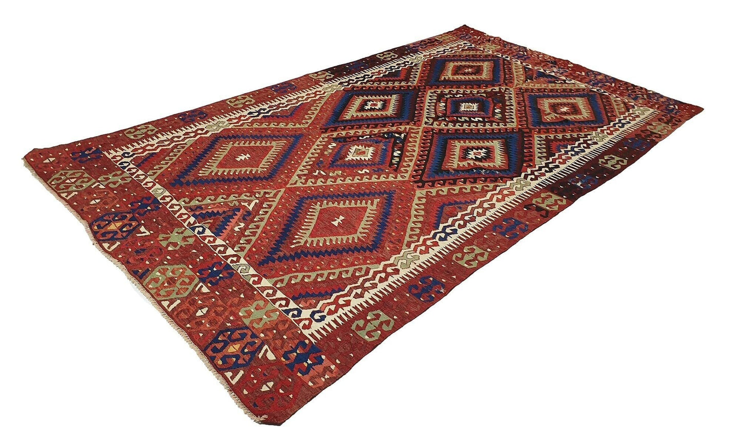 Kilim Rug 5x8, Turkish Kilim Rug, Vintage Muted Kilim Rug, Handmade Bohemian Kilim Rug, Area Antique Kilim Rug, Wool Rug, Bedroom Rug, 2378