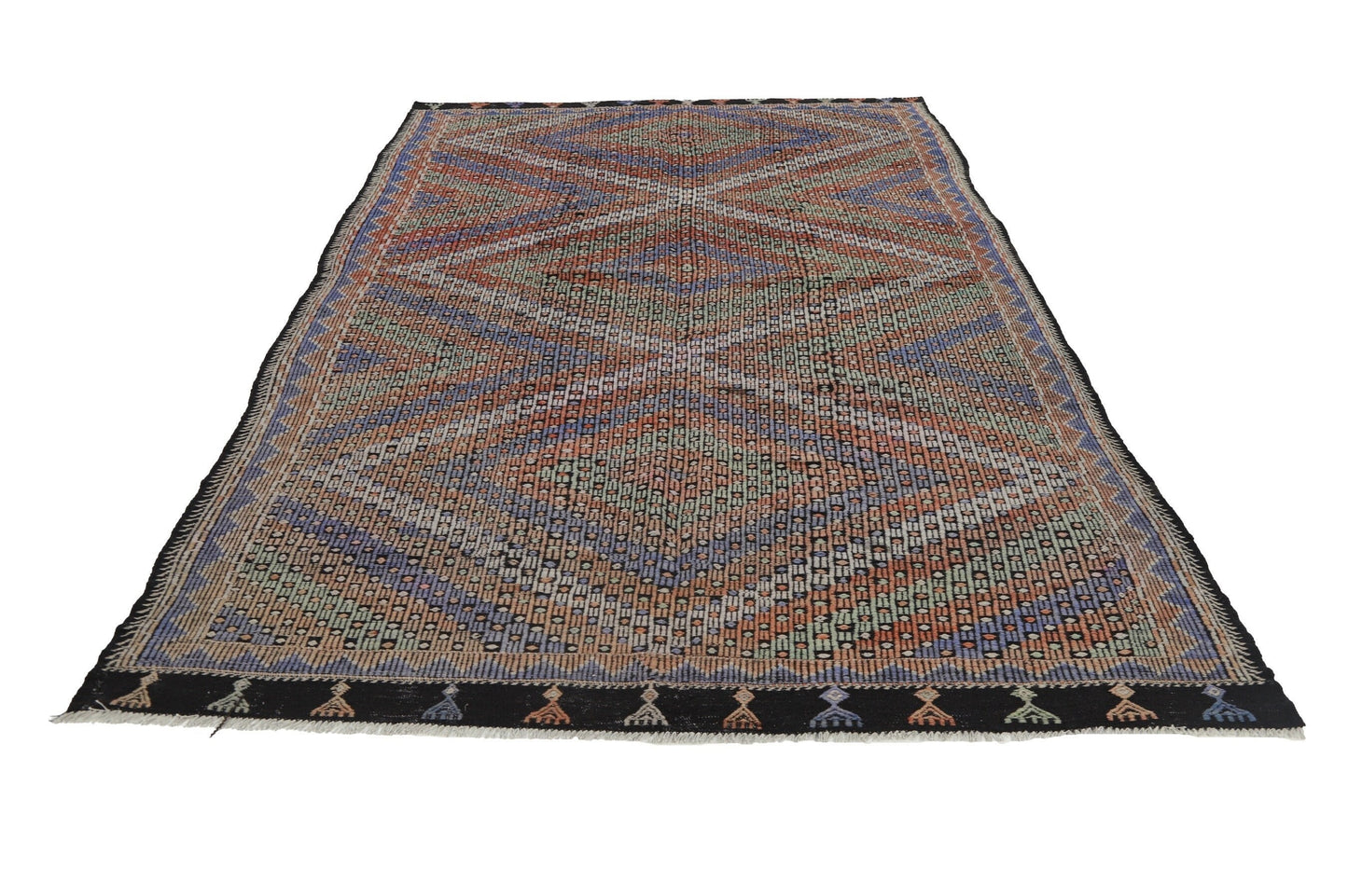 Kilim Rug 7x11, Vintage Kilim Rug, Turkish Faded Kilim Rug, Rug Kilim, Living Room Rug, Goat Hair Rug, Primitive Rug, Area Kilim Rug, 8171