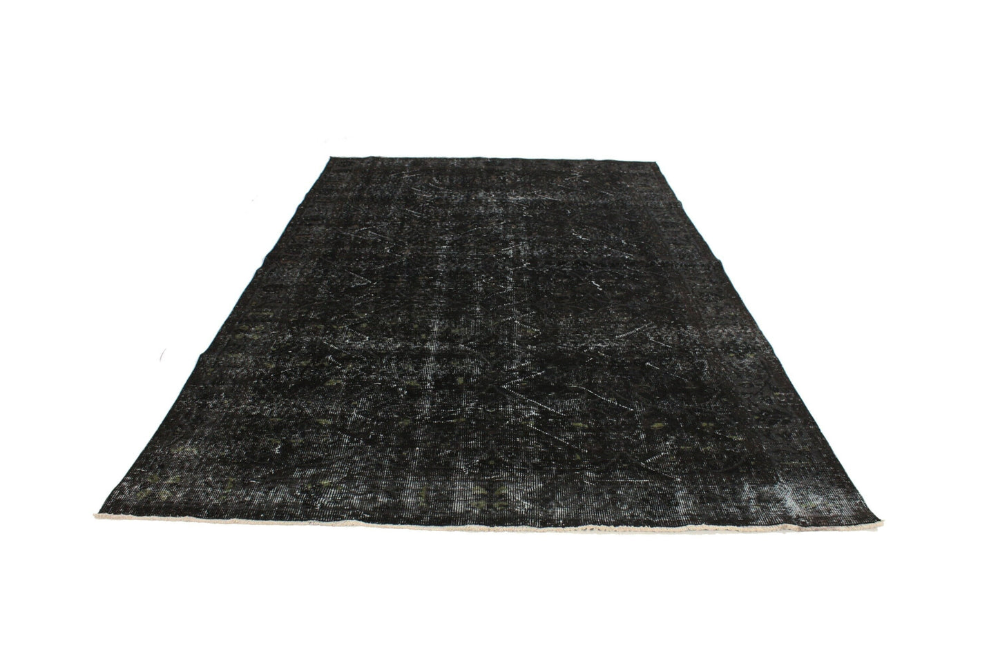 5x9 Black Vintage Turkish Carpet Rug ,Area Wool Handmade Carpet Rug, Living Room, Contemporary, Modern Rug 3153