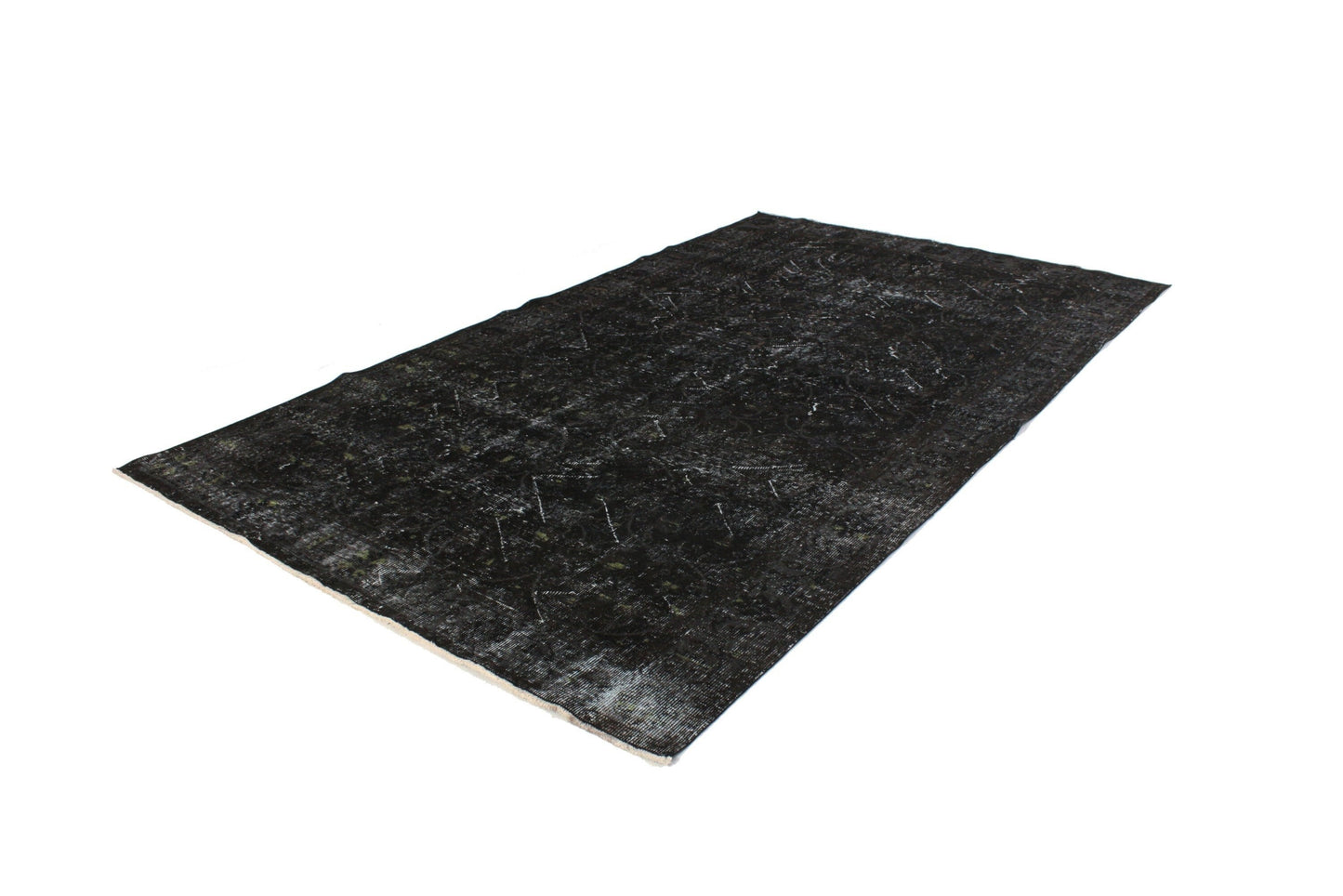 5x9 Black Vintage Turkish Carpet Rug ,Area Wool Handmade Carpet Rug, Living Room, Contemporary, Modern Rug 3153