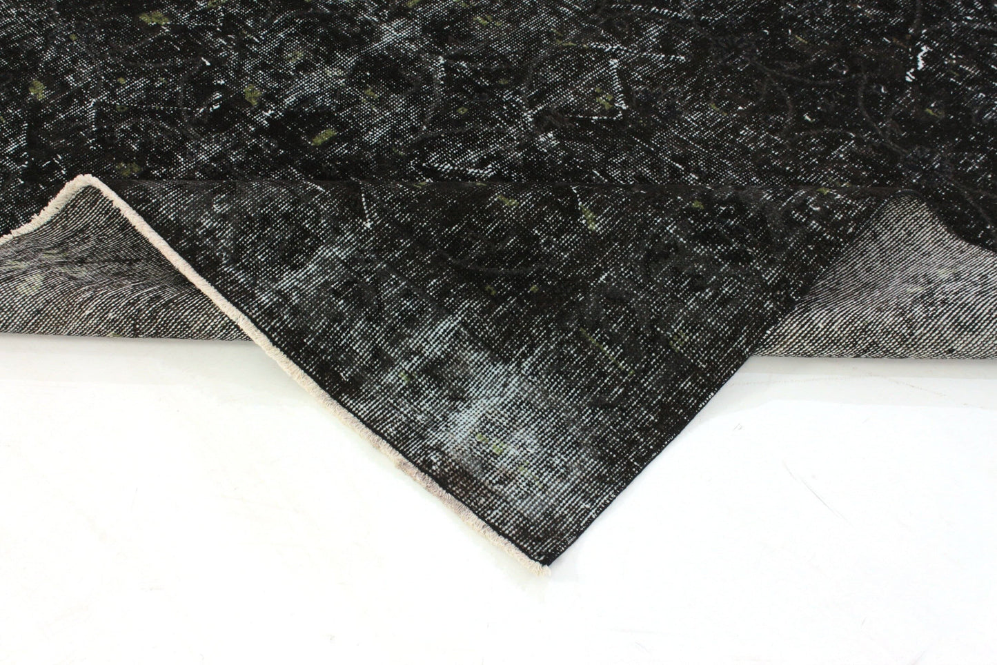 5x9 Black Vintage Turkish Carpet Rug ,Area Wool Handmade Carpet Rug, Living Room, Contemporary, Modern Rug 3153