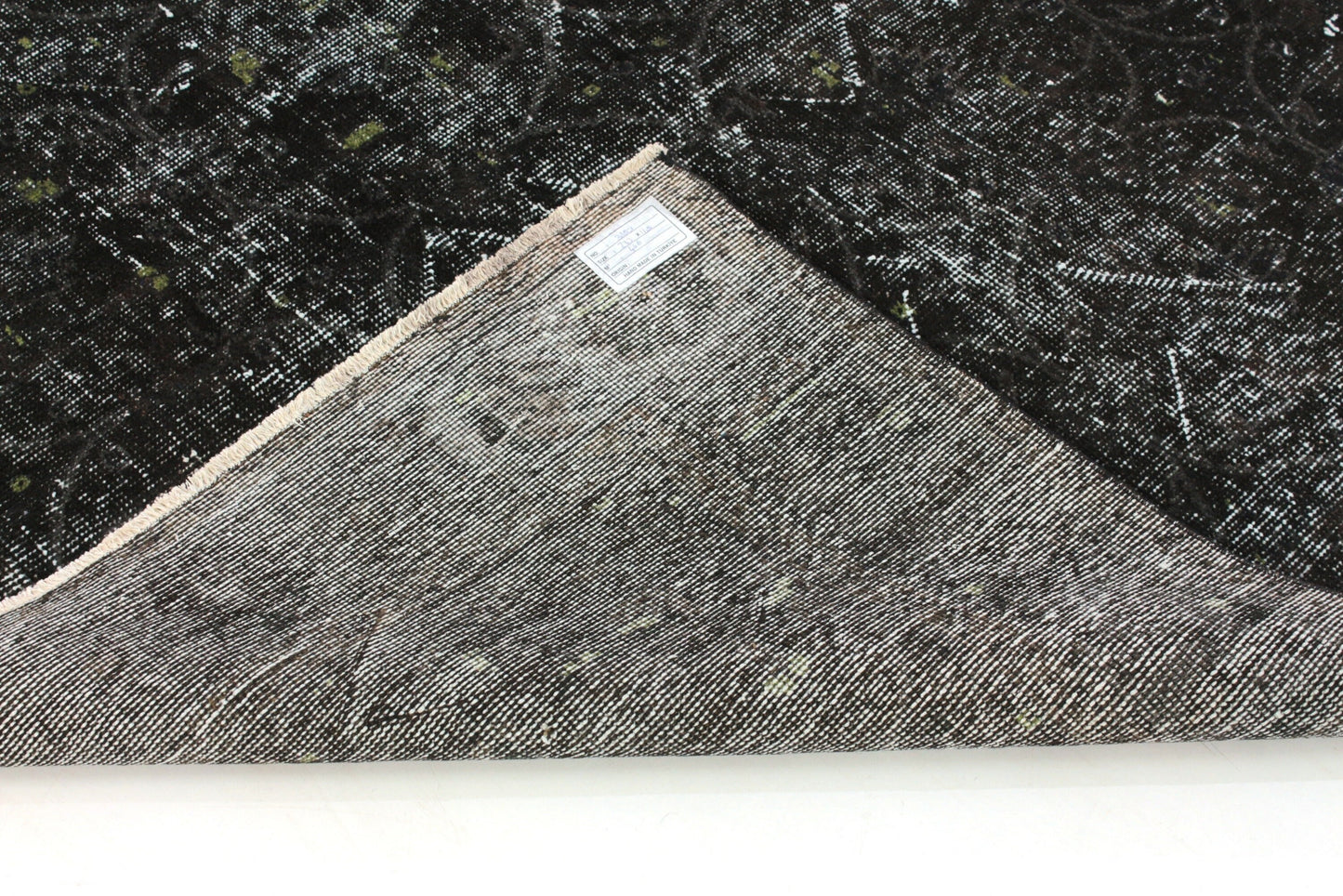 5x9 Black Vintage Turkish Carpet Rug ,Area Wool Handmade Carpet Rug, Living Room, Contemporary, Modern Rug 3153