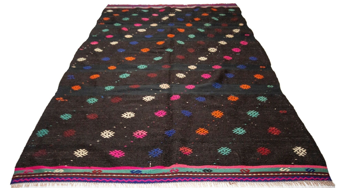 Kilim Rug 6x9, Handmade Antique Kilim Rug, Area Faded Kilim Rug, Turkish Kilim Rug, Bedroom Rug, Goat Hair Rug, Wool Rug, Rug Kilim, 1988