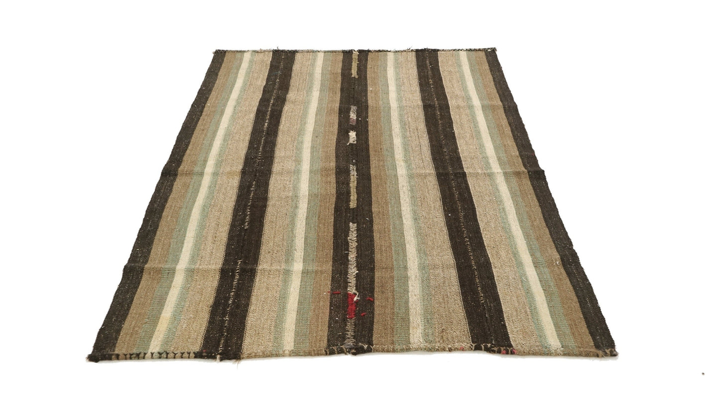 Turkish Kilim Rug, Vintage Striped Kilim Rug, Area Floor Kilim Rug, Living Room Rug, Kilim Rug 5x8, Handmade Flat Weave Kilim Rug, 6283