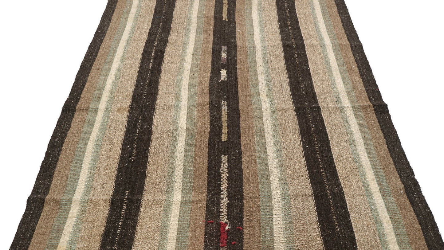 Turkish Kilim Rug, Vintage Striped Kilim Rug, Area Floor Kilim Rug, Living Room Rug, Kilim Rug 5x8, Handmade Flat Weave Kilim Rug, 6283