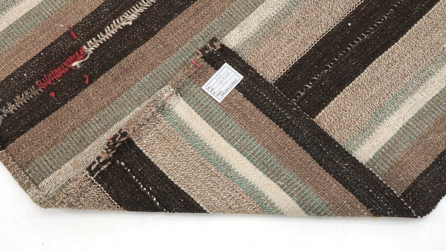 Turkish Kilim Rug, Vintage Striped Kilim Rug, Area Floor Kilim Rug, Living Room Rug, Kilim Rug 5x8, Handmade Flat Weave Kilim Rug, 6283