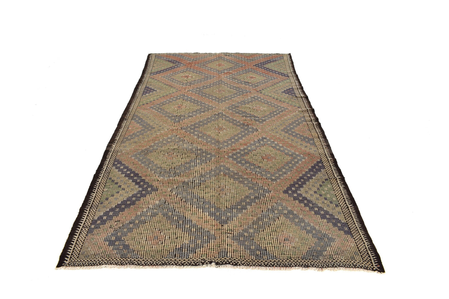 Turkish Kilim Rug, Rug Kilim, Handmade Kilim Rug, Neutral Floor Rug, Area Faded Kilim Rug, Office Rug, Wool Rug, Vintage Kilim Rug, 3238