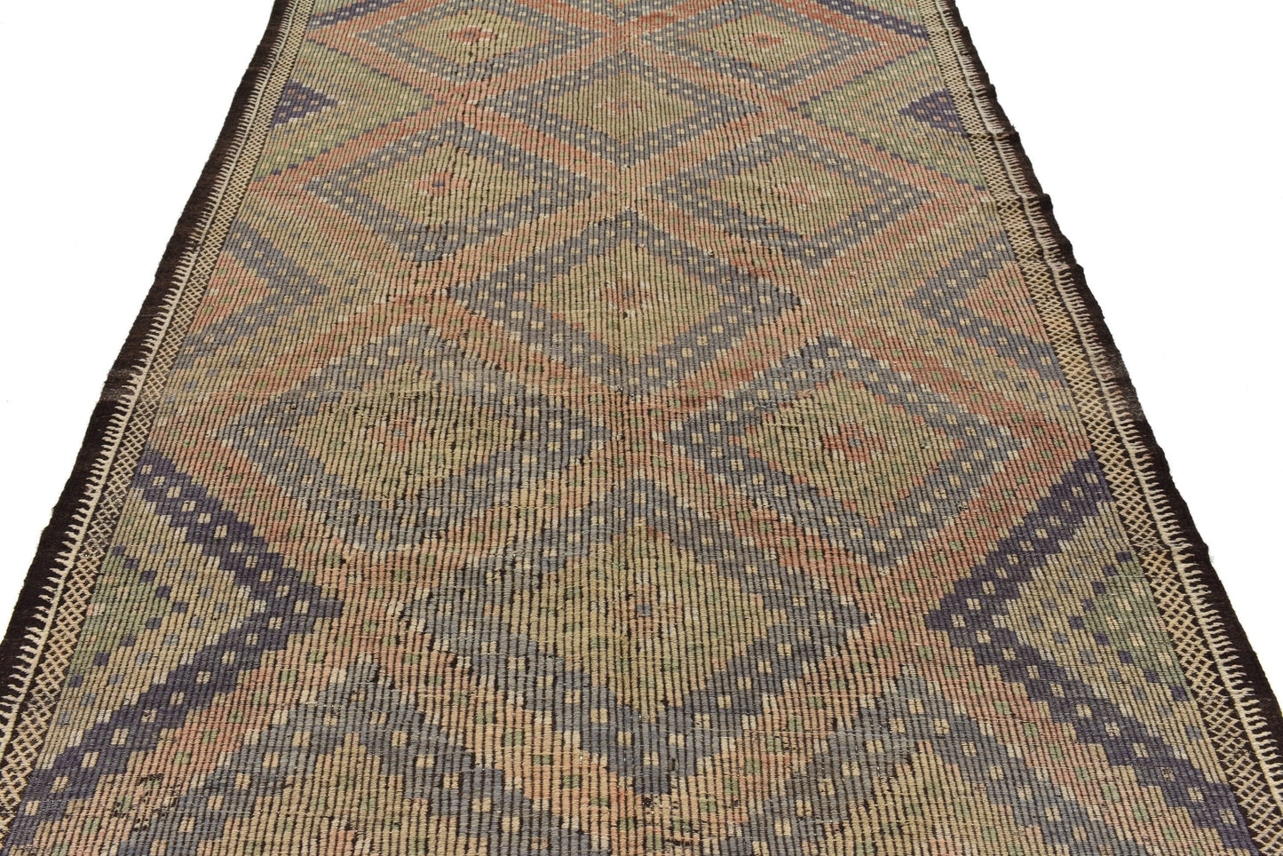 Turkish Kilim Rug, Rug Kilim, Handmade Kilim Rug, Neutral Floor Rug, Area Faded Kilim Rug, Office Rug, Wool Rug, Vintage Kilim Rug, 3238