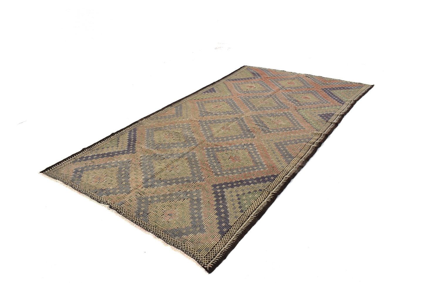 Turkish Kilim Rug, Rug Kilim, Handmade Kilim Rug, Neutral Floor Rug, Area Faded Kilim Rug, Office Rug, Wool Rug, Vintage Kilim Rug, 3238
