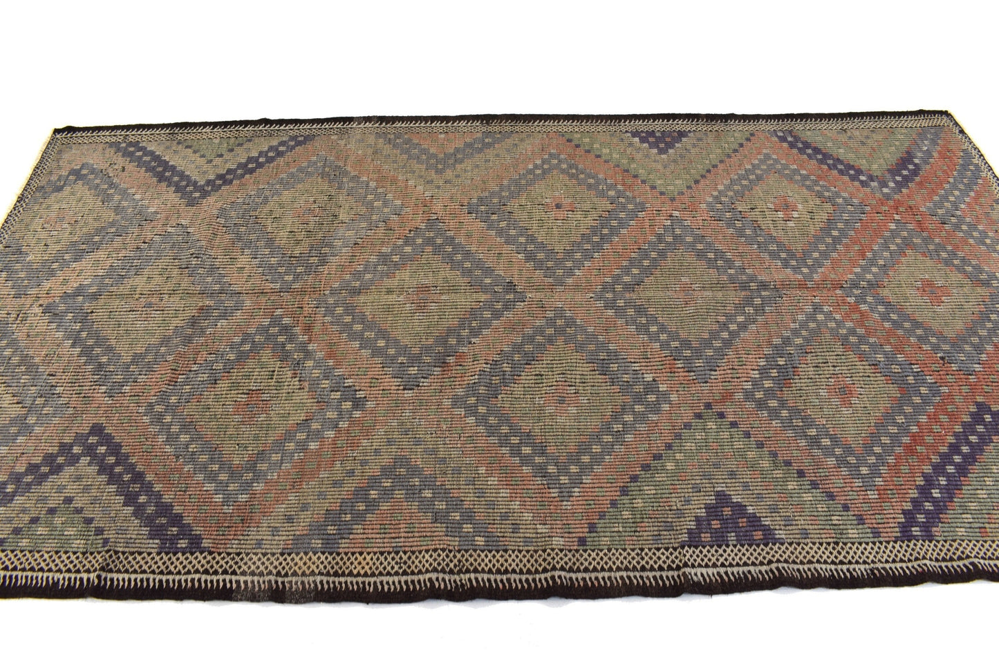 Turkish Kilim Rug, Rug Kilim, Handmade Kilim Rug, Neutral Floor Rug, Area Faded Kilim Rug, Office Rug, Wool Rug, Vintage Kilim Rug, 3238