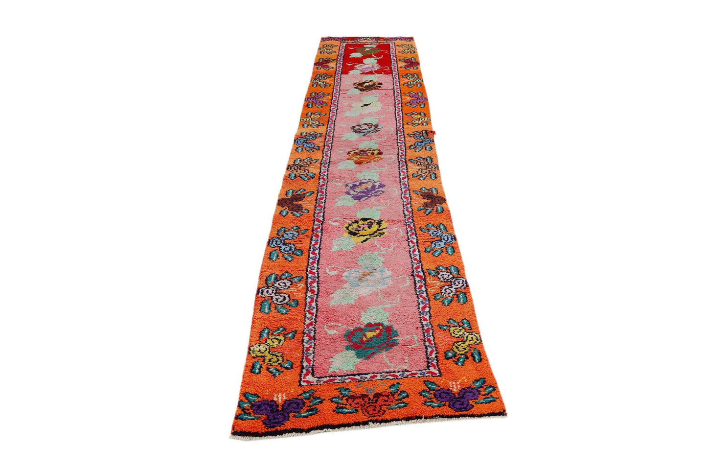 3x13 Rug runner, Turkish runner, Oushak runner, Office rug, Vintage runner, Handmade Rug ,One of a kind rug, Hallway rug, Kitchen rug,7226