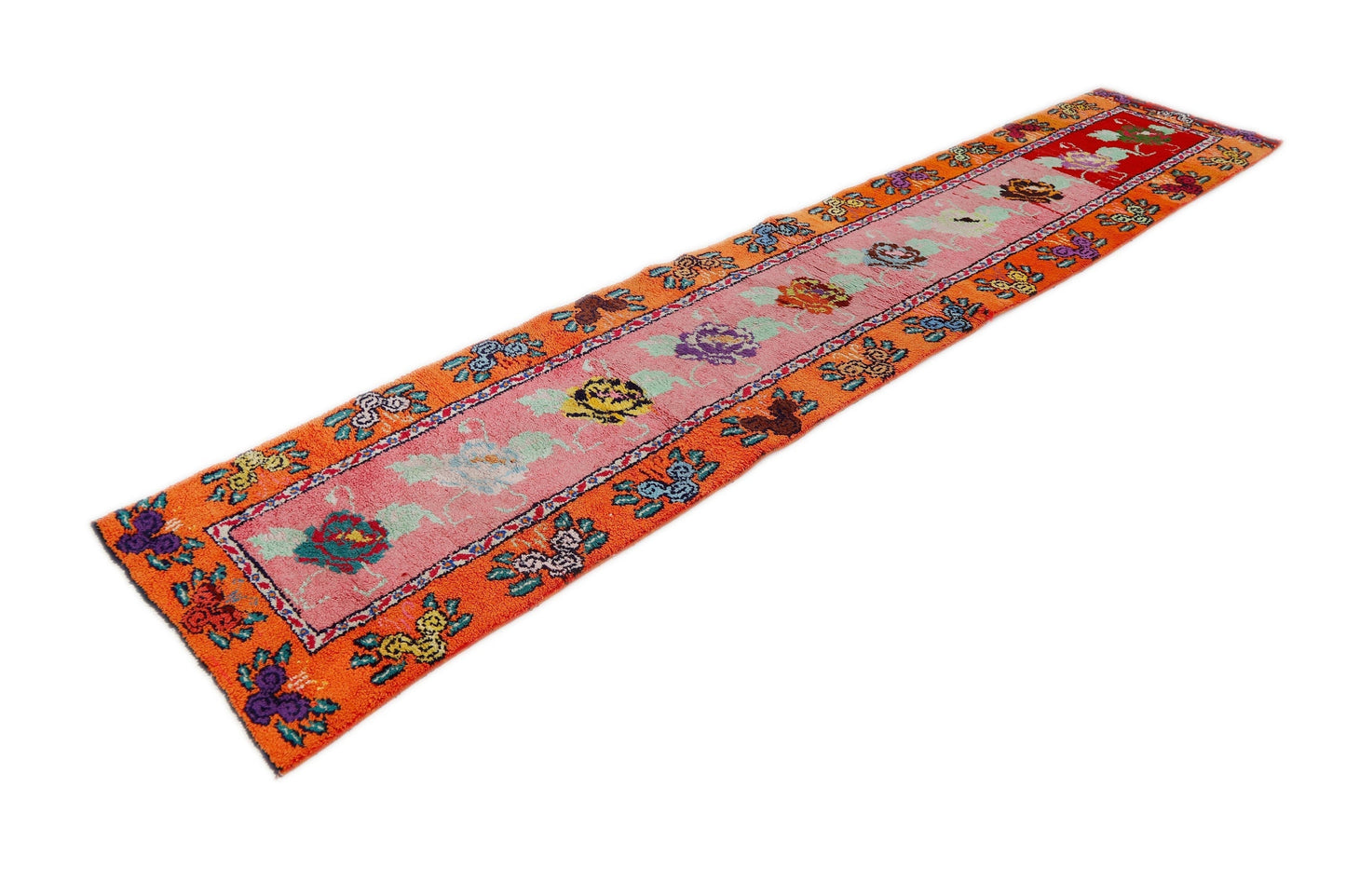 3x13 Rug runner, Turkish runner, Oushak runner, Office rug, Vintage runner, Handmade Rug ,One of a kind rug, Hallway rug, Kitchen rug,7226