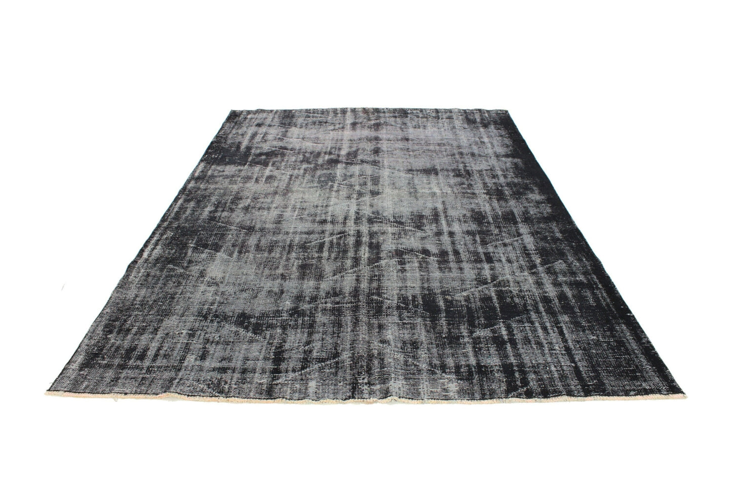 Handmade Black Rug, Distressed Overdye Carpet Rug, 6x9 Vintage Turkish Black Rug, Area Rug 6x9, Living Room Rug ,3277