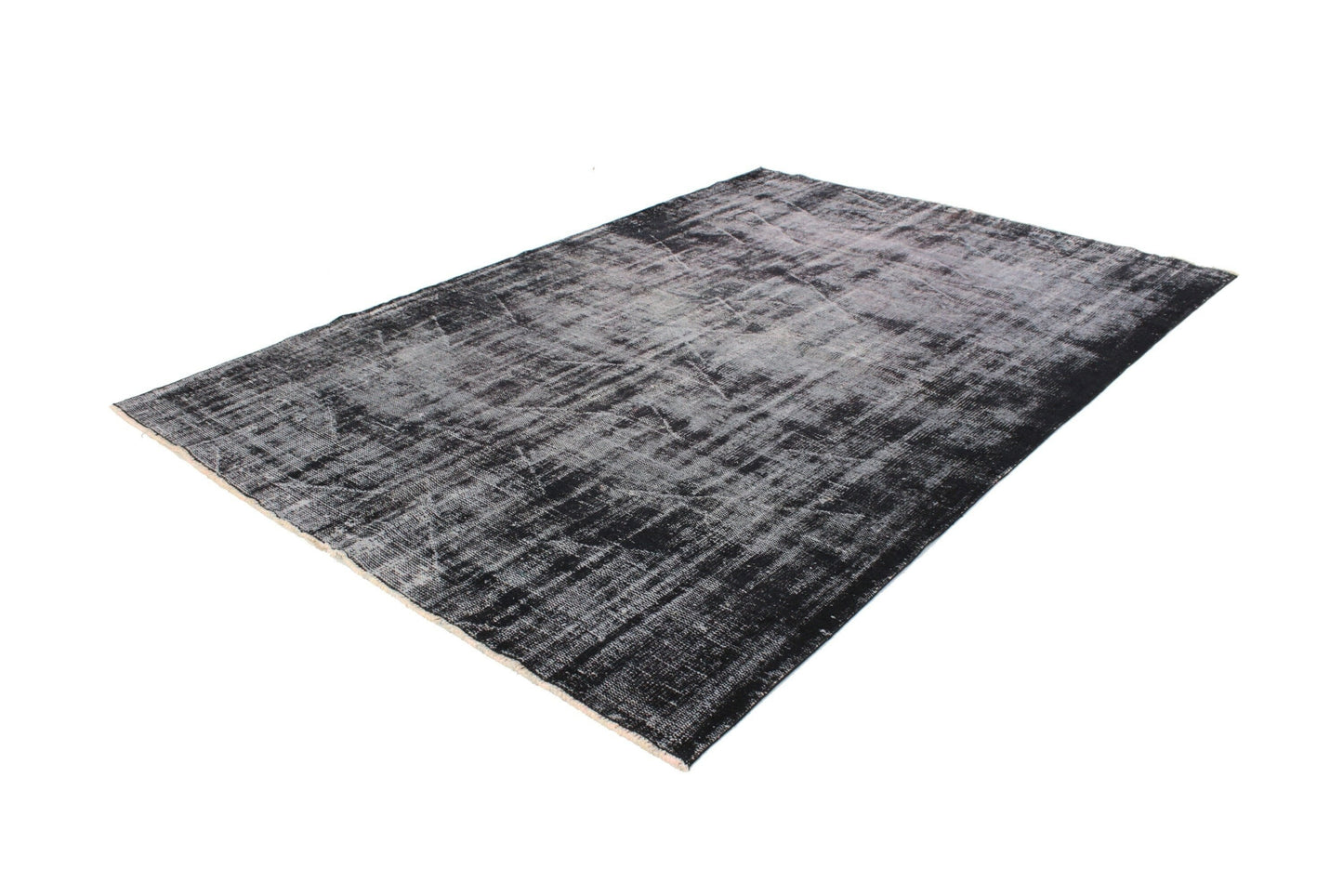 Handmade Black Rug, Distressed Overdye Carpet Rug, 6x9 Vintage Turkish Black Rug, Area Rug 6x9, Living Room Rug ,3277