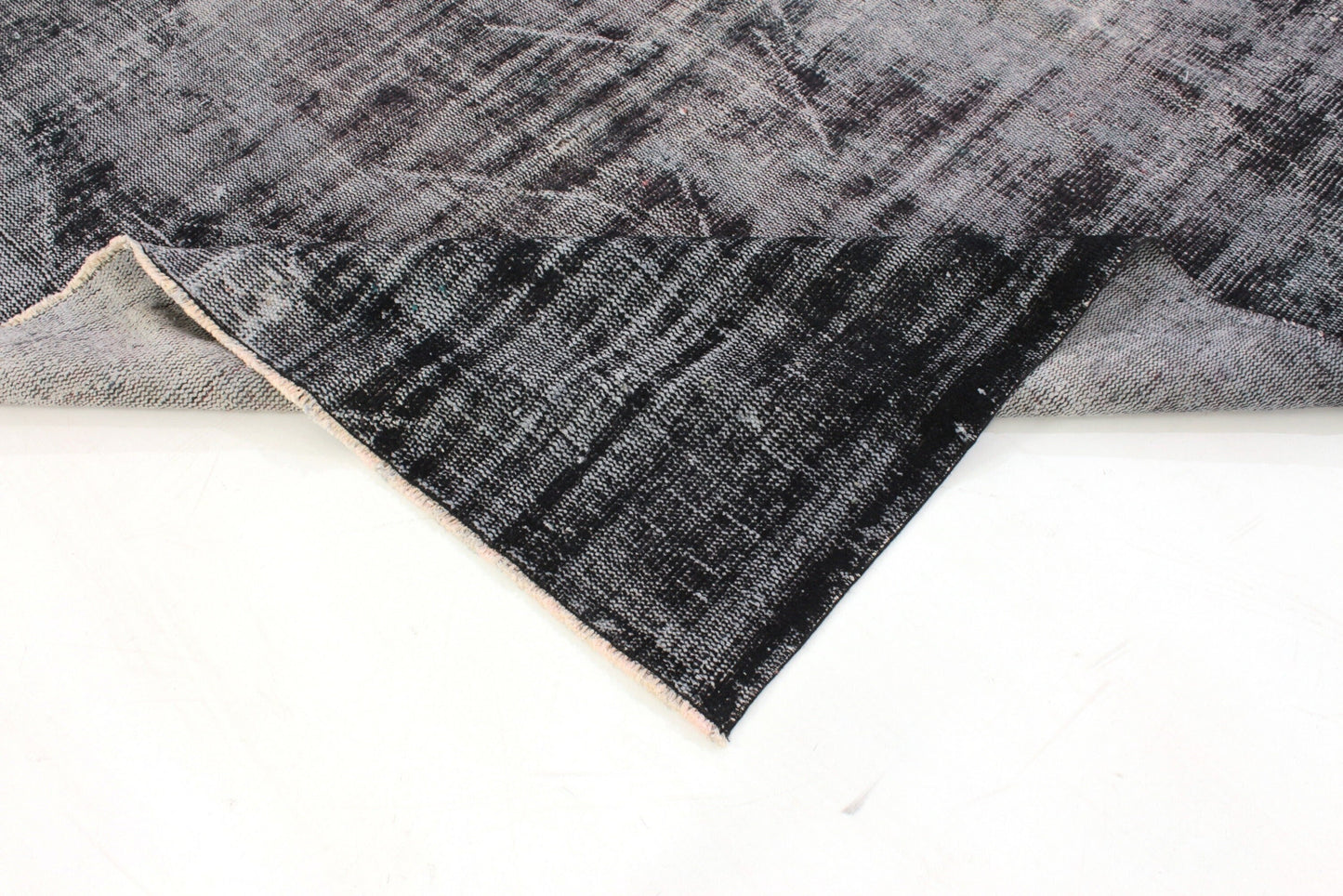 Handmade Black Rug, Distressed Overdye Carpet Rug, 6x9 Vintage Turkish Black Rug, Area Rug 6x9, Living Room Rug ,3277
