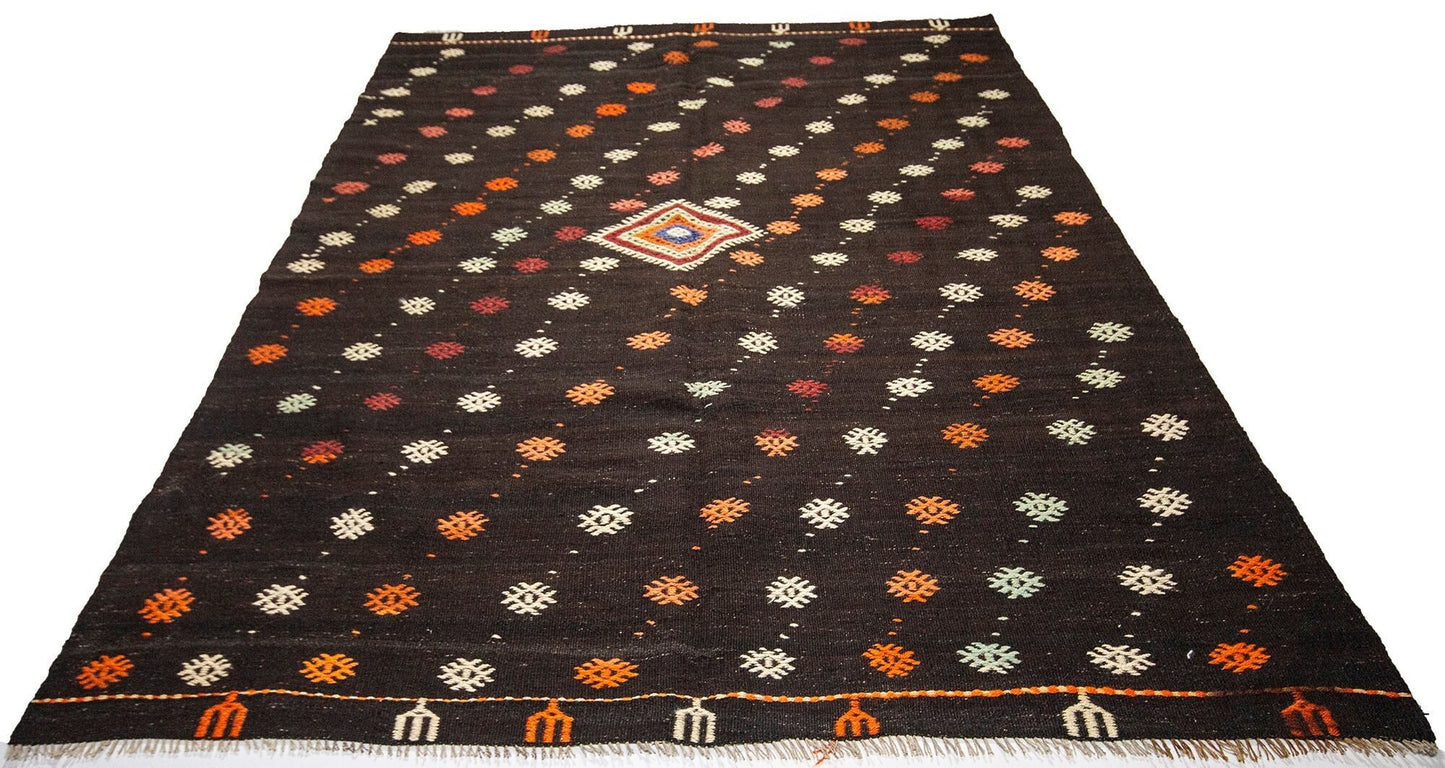 Turkish Kilim Rug 6x8, Vintage Unique Kilim Rug, Handmade Eclectic Kilim Rug, Area Kilim Rug, Bohemian Rug, Bedroom Rug, Rug Kilim, 1982
