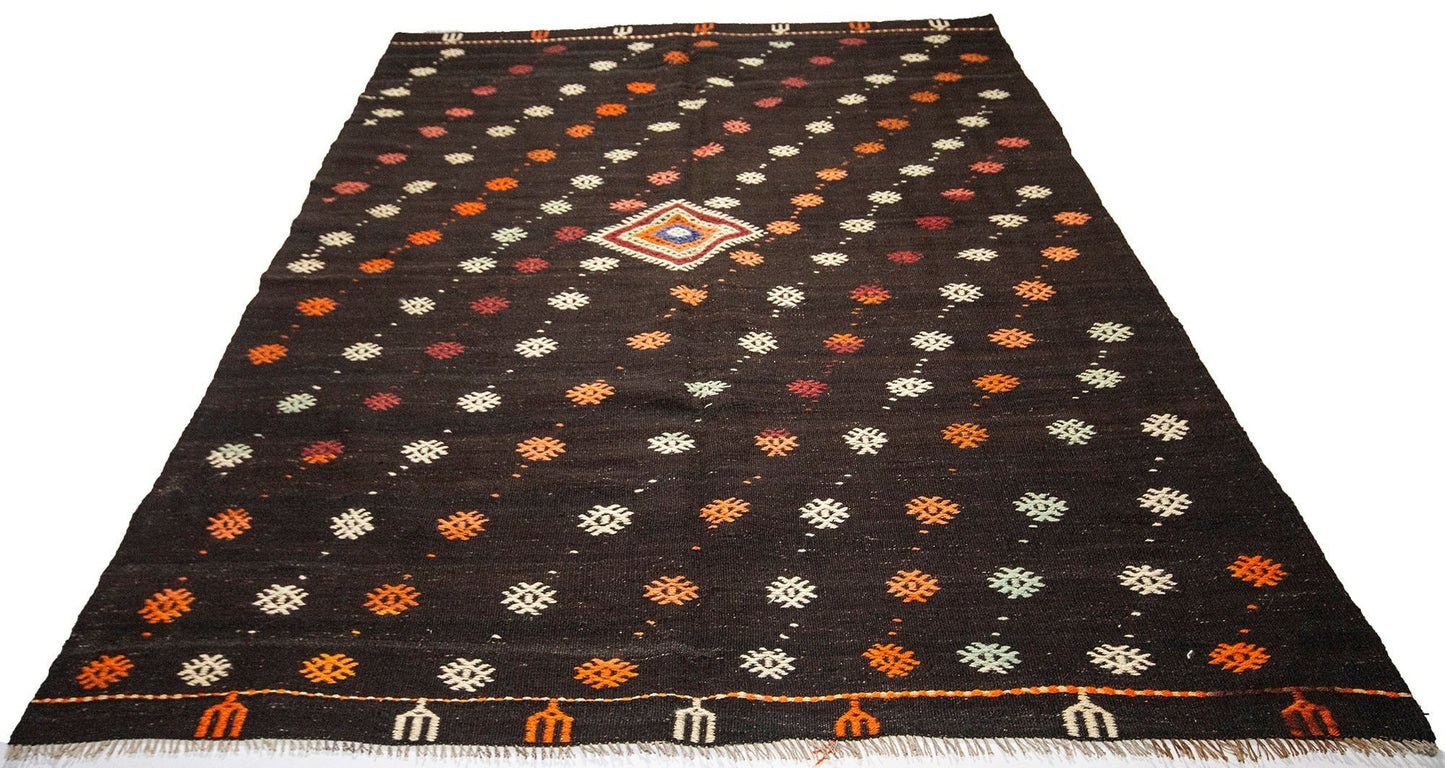 Turkish Kilim Rug 6x8, Vintage Unique Kilim Rug, Handmade Eclectic Kilim Rug, Area Kilim Rug, Bohemian Rug, Bedroom Rug, Rug Kilim, 1982