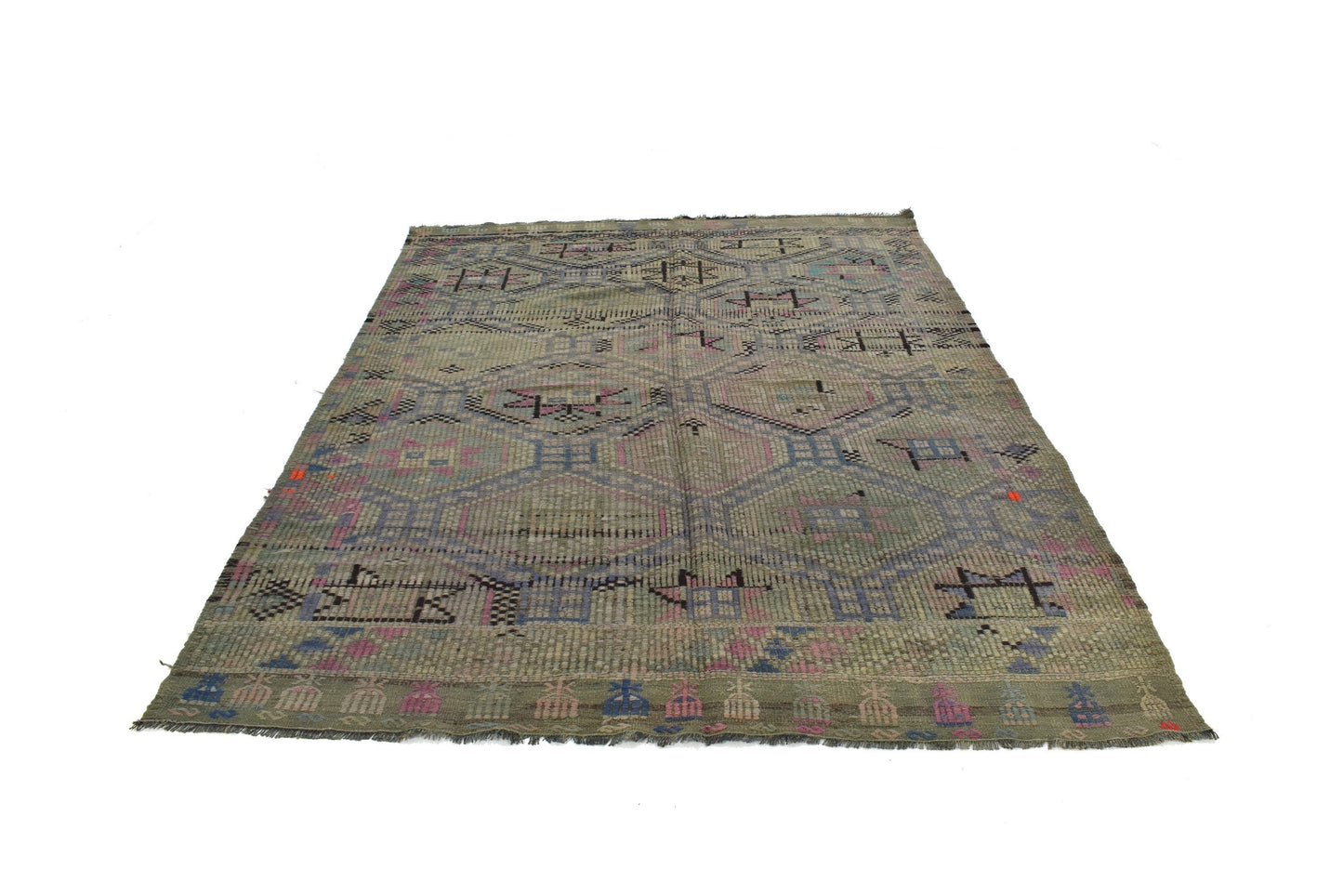 Turkish Kilim, Rug Kilim, Vintage Kilim, Handmade Faded Kilim Rug, Area Muted Kilim Rug, Flat Weave Rug,Kilim Rug 6x10,Living Room Rug, 3228