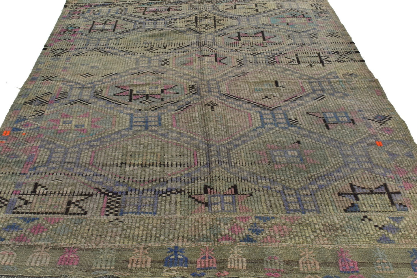 Turkish Kilim, Rug Kilim, Vintage Kilim, Handmade Faded Kilim Rug, Area Muted Kilim Rug, Flat Weave Rug,Kilim Rug 6x10,Living Room Rug, 3228