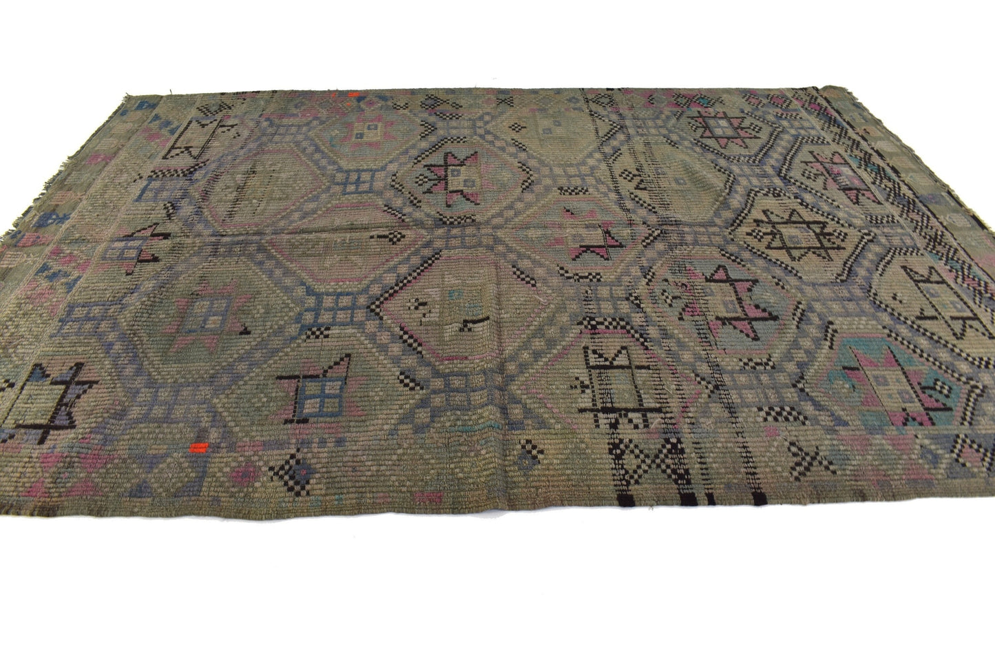 Turkish Kilim, Rug Kilim, Vintage Kilim, Handmade Faded Kilim Rug, Area Muted Kilim Rug, Flat Weave Rug,Kilim Rug 6x10,Living Room Rug, 3228