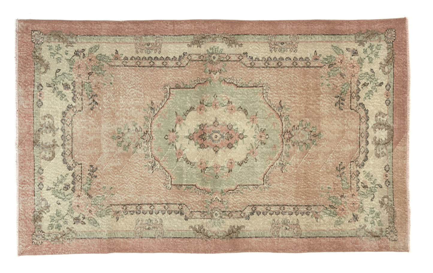 Turkish Oushak Rug, Vintage Faded Rug, Handmade Anatolian Rug, Area Carpet Rug, Ethnic Rug, Wool Rug, Bohemian Rug, Nursery Rug,8676
