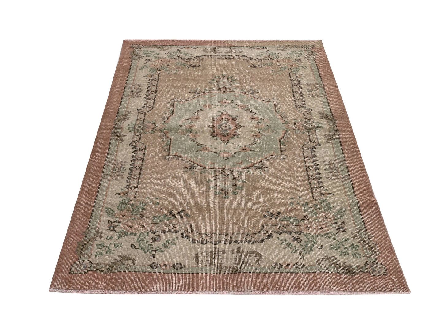 Turkish Oushak Rug, Vintage Faded Rug, Handmade Anatolian Rug, Area Carpet Rug, Ethnic Rug, Wool Rug, Bohemian Rug, Nursery Rug,8676