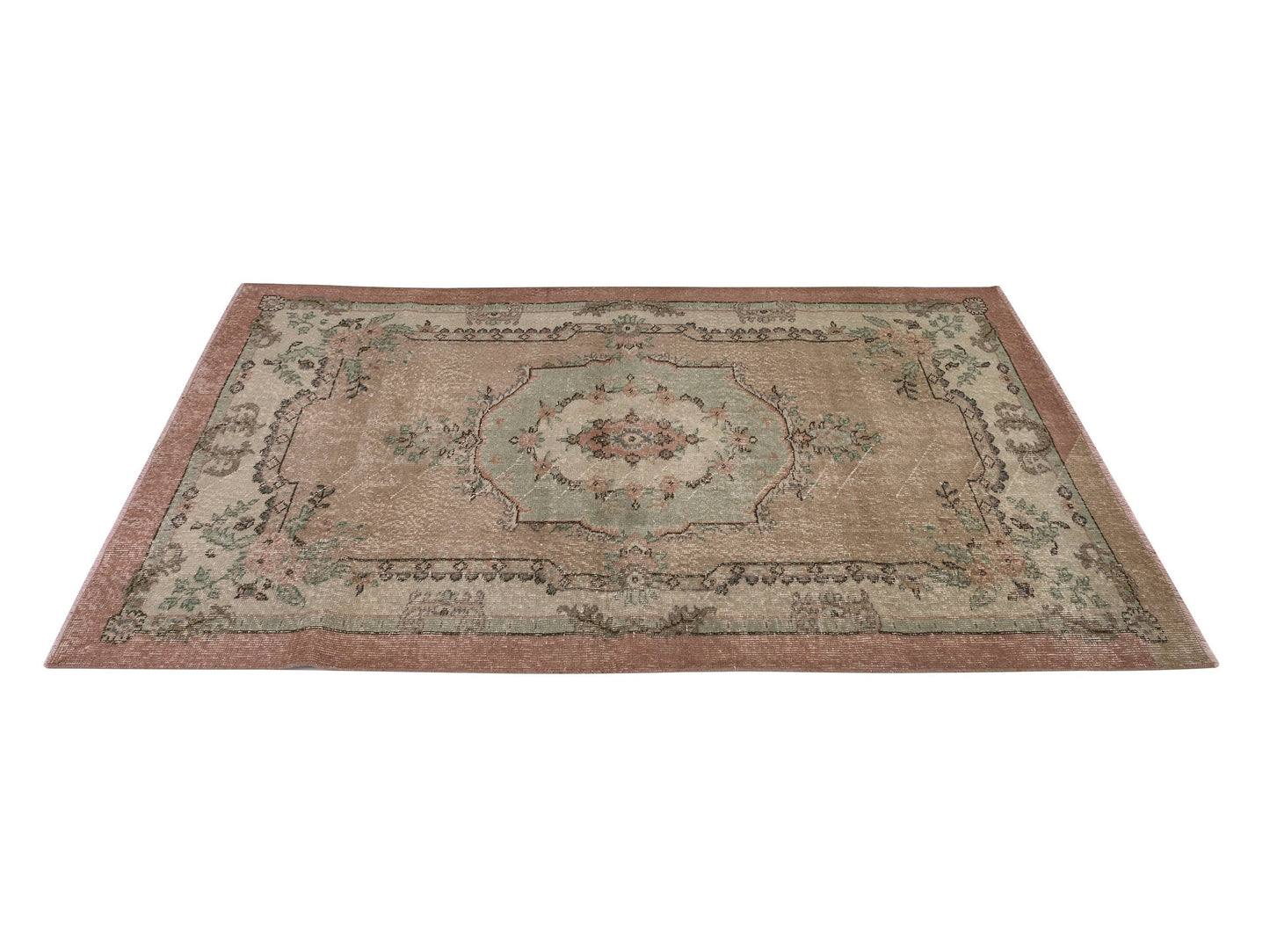 Turkish Oushak Rug, Vintage Faded Rug, Handmade Anatolian Rug, Area Carpet Rug, Ethnic Rug, Wool Rug, Bohemian Rug, Nursery Rug,8676