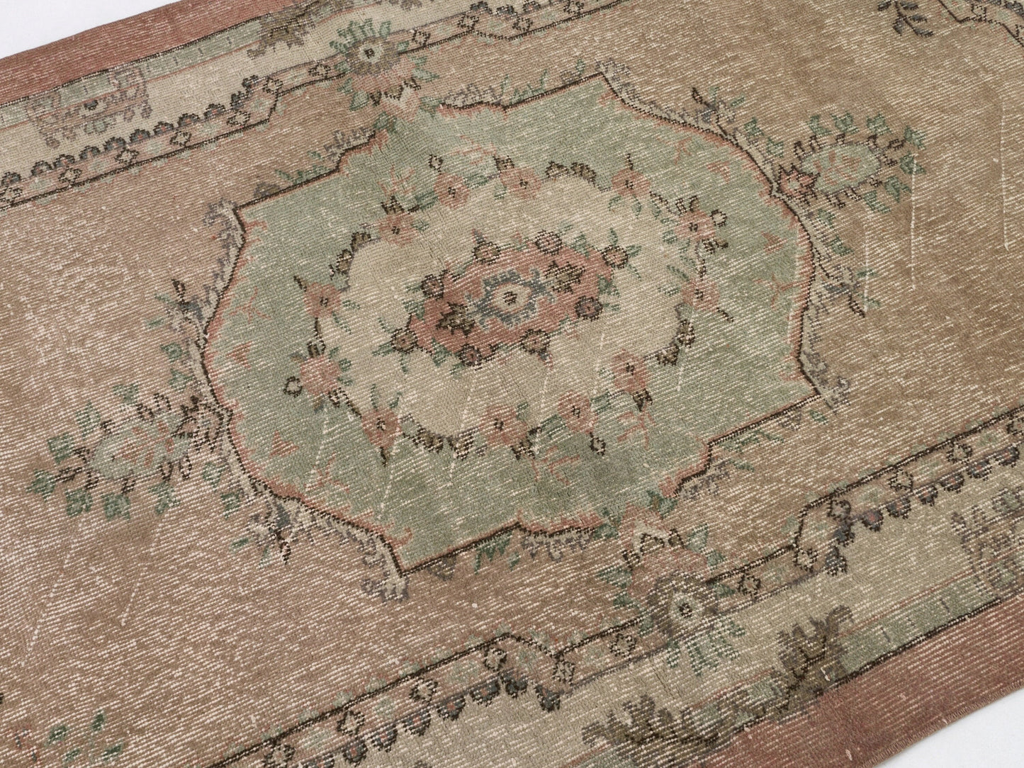 Turkish Oushak Rug, Vintage Faded Rug, Handmade Anatolian Rug, Area Carpet Rug, Ethnic Rug, Wool Rug, Bohemian Rug, Nursery Rug,8676