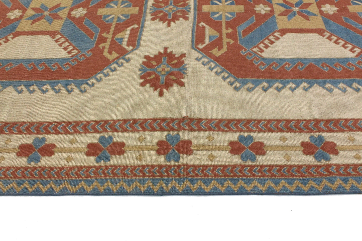Turkish Rug Beige, Geometric Vintage rug, Oushak rug 7x10, Handmade Area rug, Carpet rug, Dining room rug ,Area rug 7x10, 5888