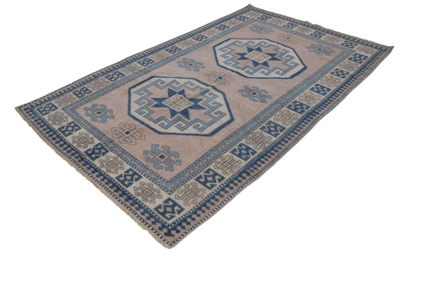 5x8 Turkish Vintage Oushak rug, 5x8 Handmade Area Carpet rug ,Bohemian rug, Turkey rug, Faded rug, Geometric rug, Nursery rug, 7306
