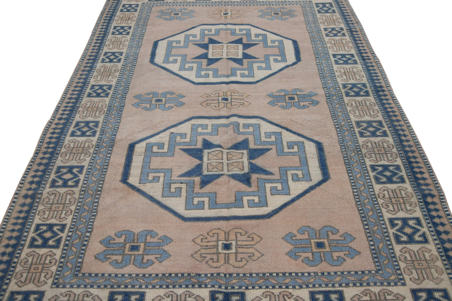 5x8 Turkish Vintage Oushak rug, 5x8 Handmade Area Carpet rug ,Bohemian rug, Turkey rug, Faded rug, Geometric rug, Nursery rug, 7306