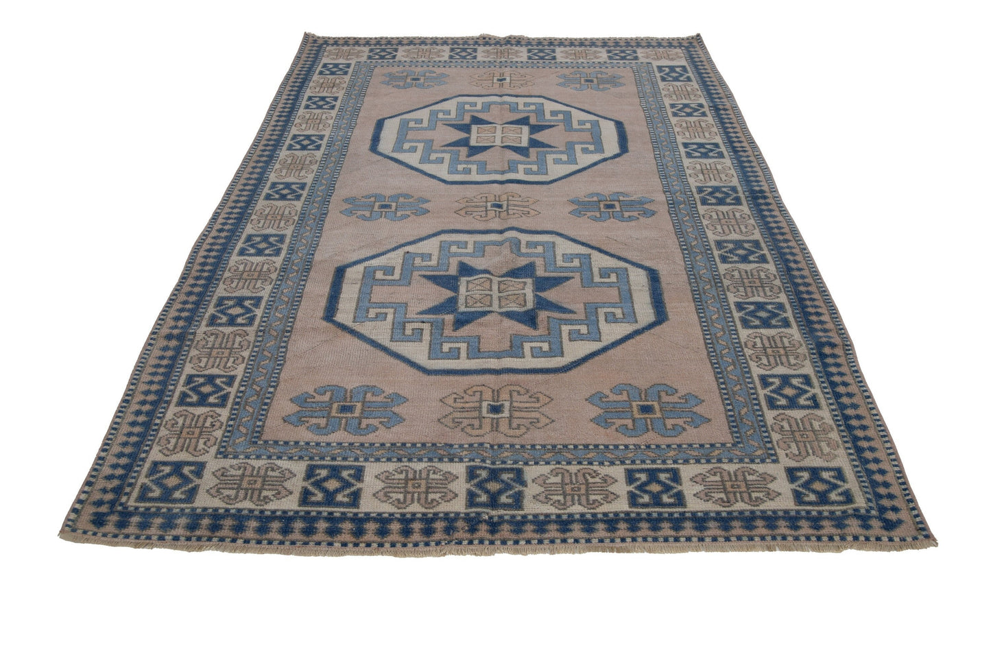 5x8 Turkish Vintage Oushak rug, 5x8 Handmade Area Carpet rug ,Bohemian rug, Turkey rug, Faded rug, Geometric rug, Nursery rug, 7306