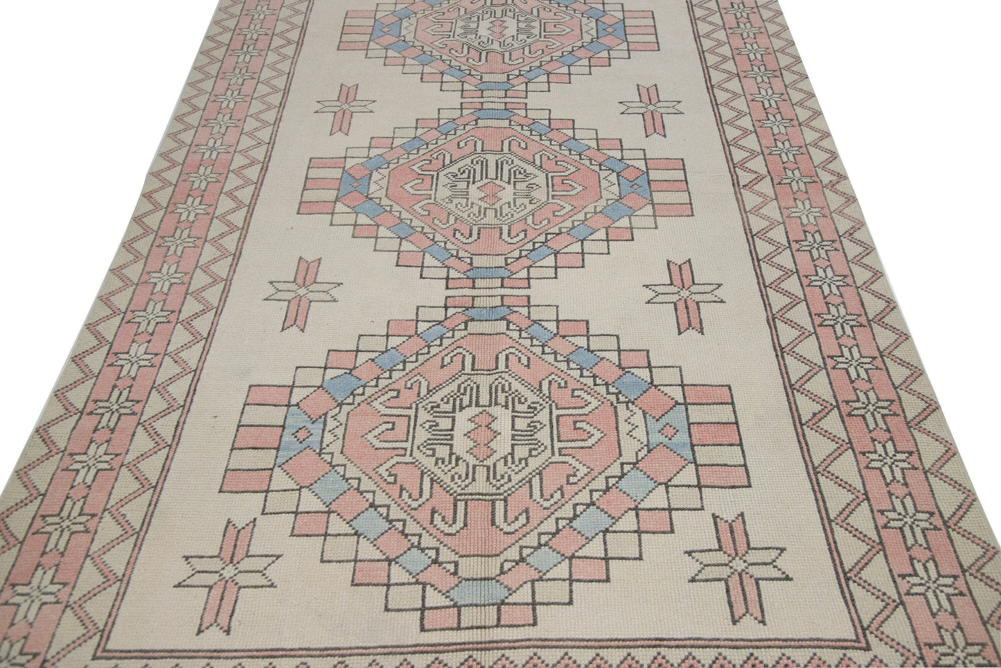 Faded Turkish rug, Vintage rug 5x8, Oushak rug ,Neutral Rug, Carpet rug, Handmade rug, Geometric rug ,Anatolia rug, Turkey rug, 7292