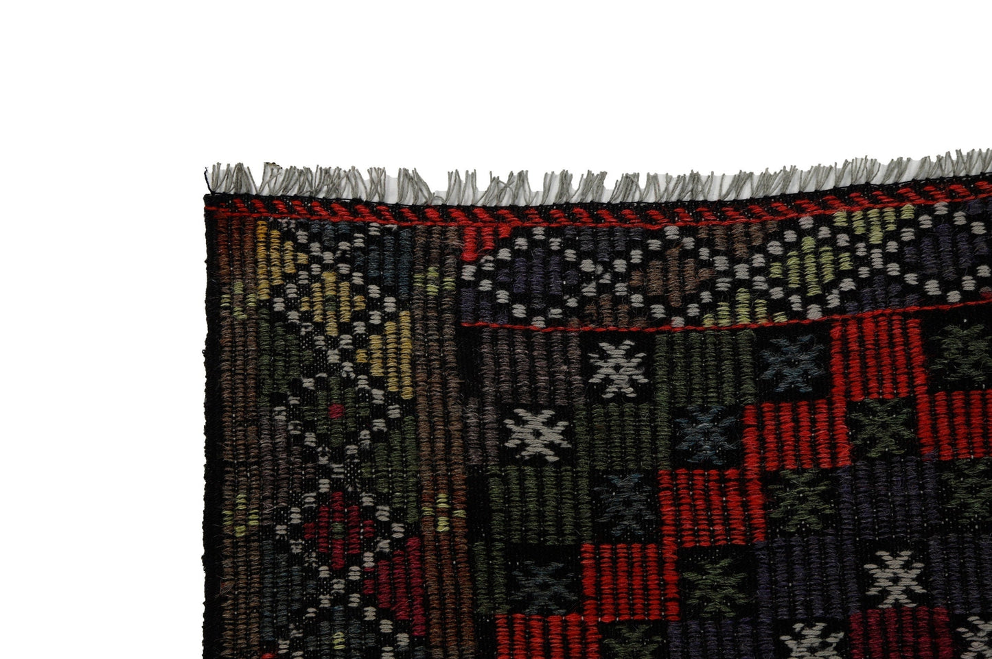 Farmhouse Decor, Plaid Kilim Rug, Area Geometric Rug, Turkey Rug, Fine Rug, Faded Rug, Muted Rug, Bedroom Rug, Kilim Rug 7x9, 8084