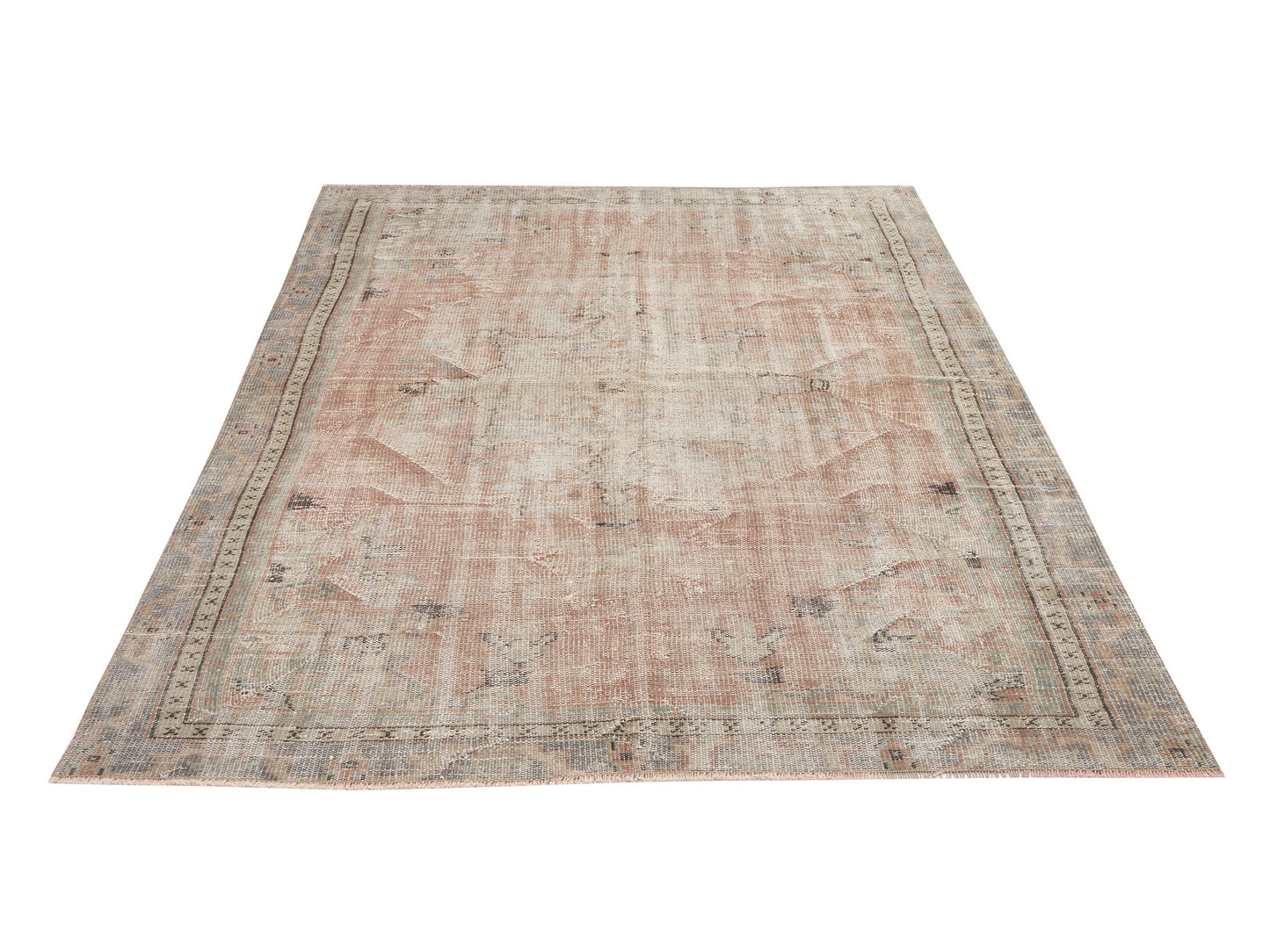 Handmade Vintage Rug, Turkish Oushak Antique Rug, Area Faded Rug, Neutral Floor Rug, Office Rug, Scandinavian Rug,Turkey Rug, Rug 6x8, 12057