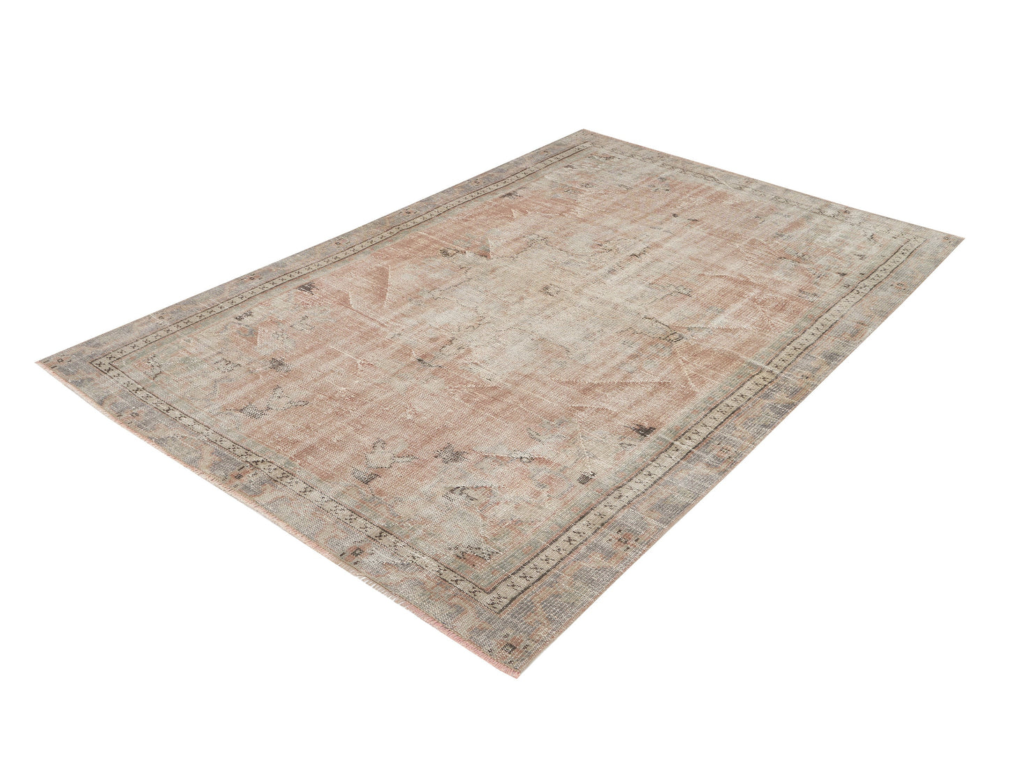 Handmade Vintage Rug, Turkish Oushak Antique Rug, Area Faded Rug, Neutral Floor Rug, Office Rug, Scandinavian Rug,Turkey Rug, Rug 6x8, 12057