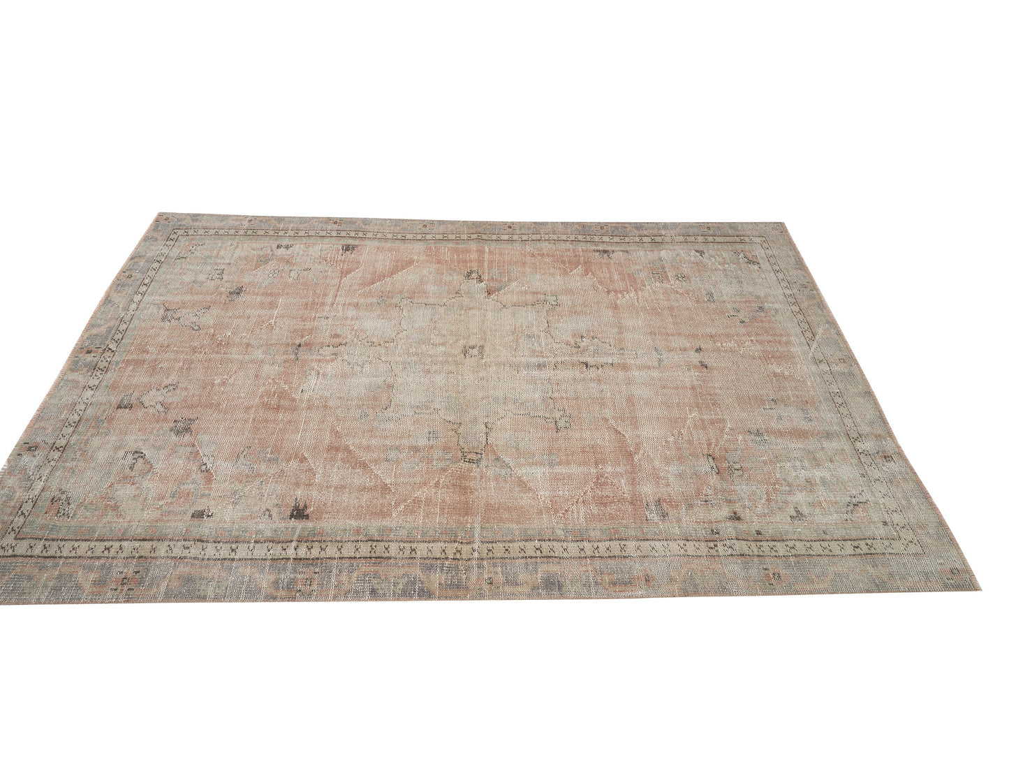 Handmade Vintage Rug, Turkish Oushak Antique Rug, Area Faded Rug, Neutral Floor Rug, Office Rug, Scandinavian Rug,Turkey Rug, Rug 6x8, 12057