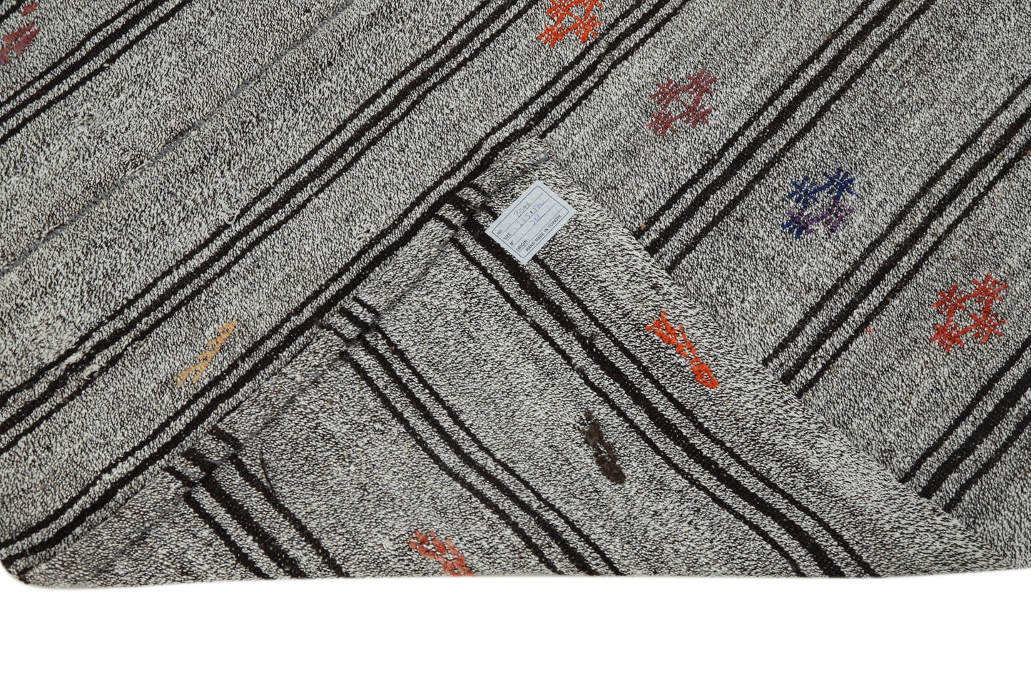 Turkish Kilim Rug, Rug Kilim, Kilim Rug 6x8, Area Kilim, Gray Striped Kilim Rug, Wool Rug, Square Kilim Rug, Unique Rug, Neutral Rug, 8098