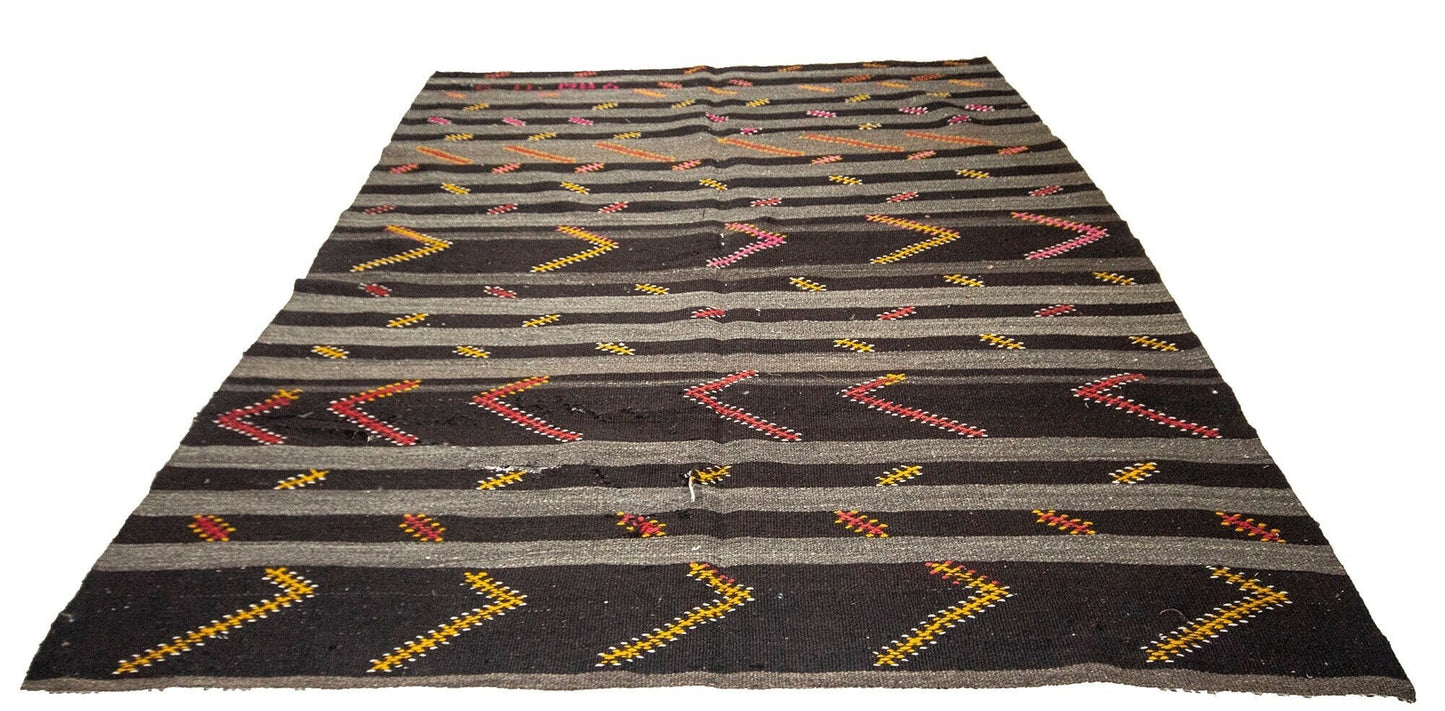 Turkish Vintage Kilim Rug, Area Kilim Rug,Anatolia Rug, Rug Kilim,Handmade Faded Kilim Rug, Living Room Rug, Large Rug, Turkish Rug 6x8,2032
